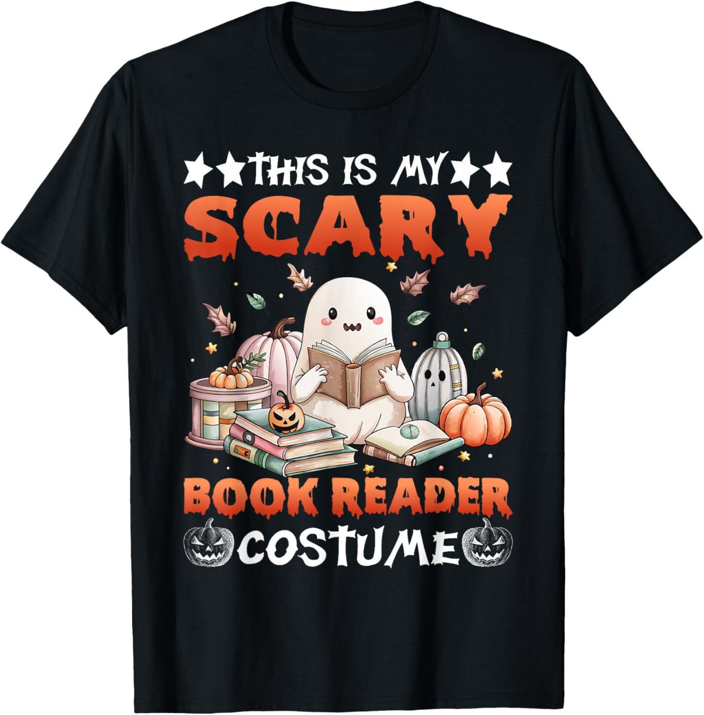This Is My Scary Book Reader Costume Spooky Ghost Reading T-Shirt - T-Shirt | Black