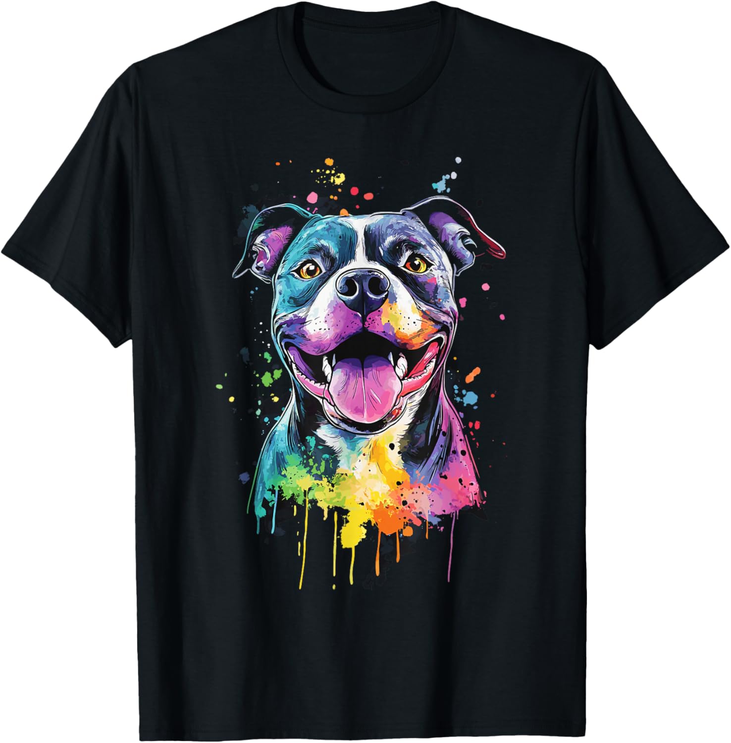 PitBull Mom Dog Lover Colorful Artistic Pitbull Owner Women T-Shirt - T-Shirt | Black