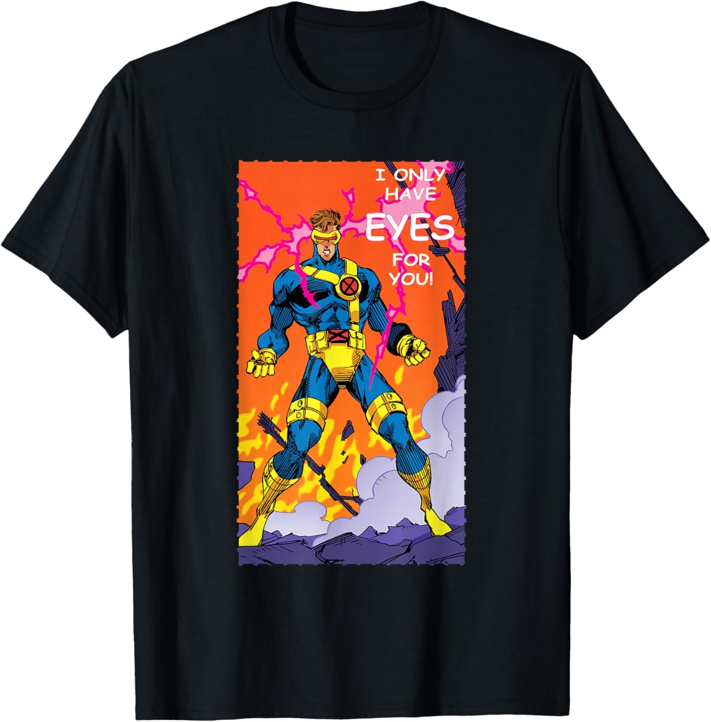 Marvel X-Men Retro '90s Valentine's Day Card Cyclops T-Shirt - T-Shirt | Black