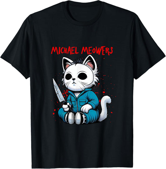 Funny Cat Motif Crazy Cat Graphic Michael Meowers Cat Women T-Shirt - T-Shirt | Black