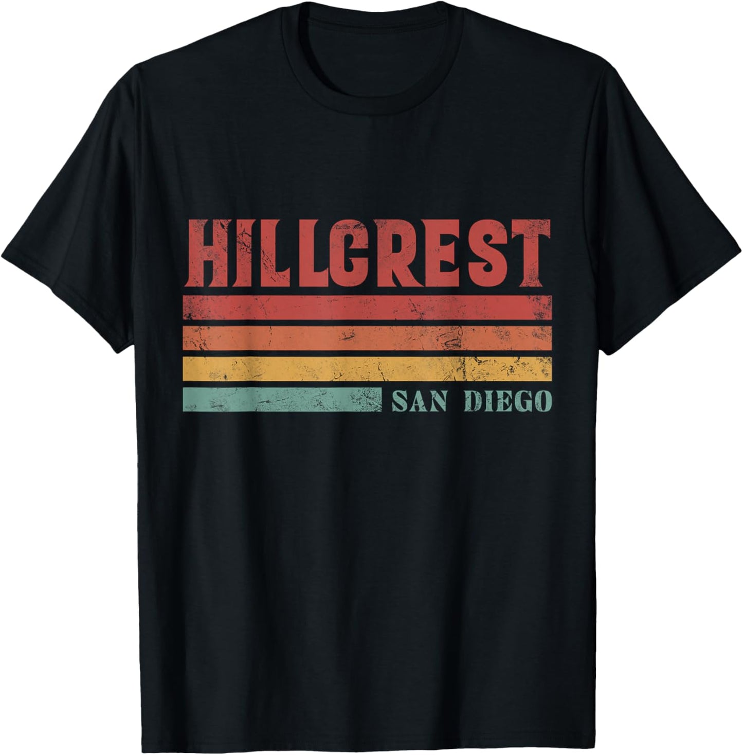 Hillcrest San Diego California Souvenir Vintage T-Shirt - T-Shirt | Black