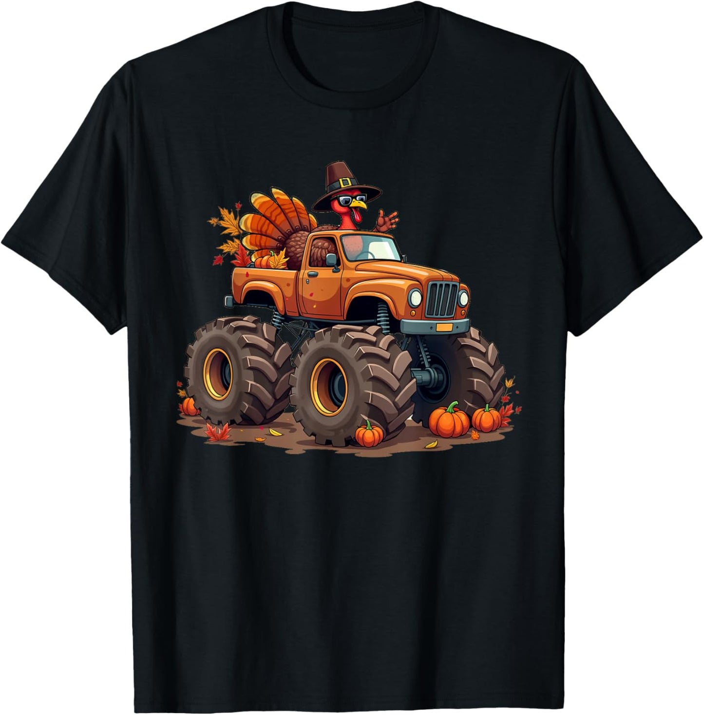 Thanksgiving Turkey Monster Truck youth Boys Kids toddlers T-Shirt - T-Shirt | Black
