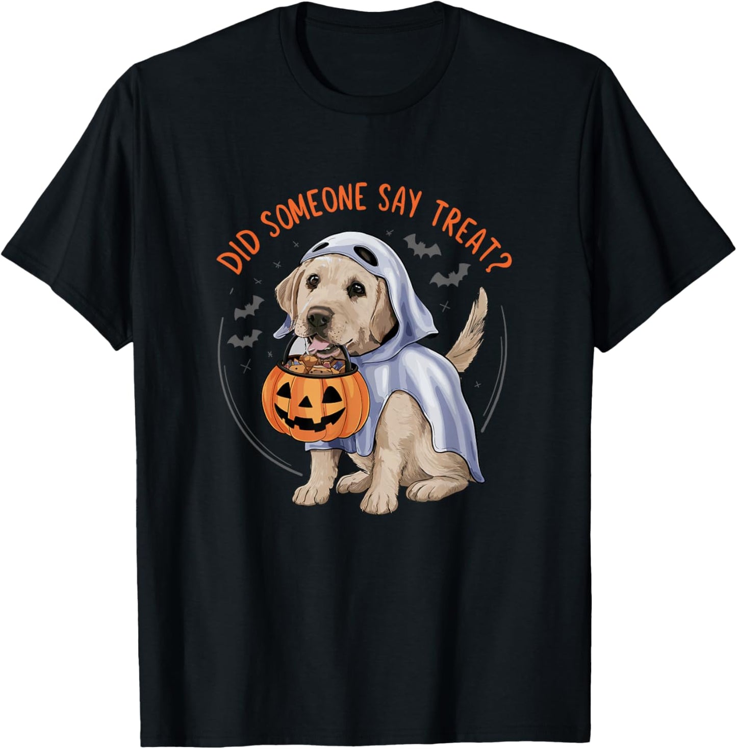 Ghost Labrador Puppy Treats Halloween Labrador Dog T-Shirt - T-Shirt | Black