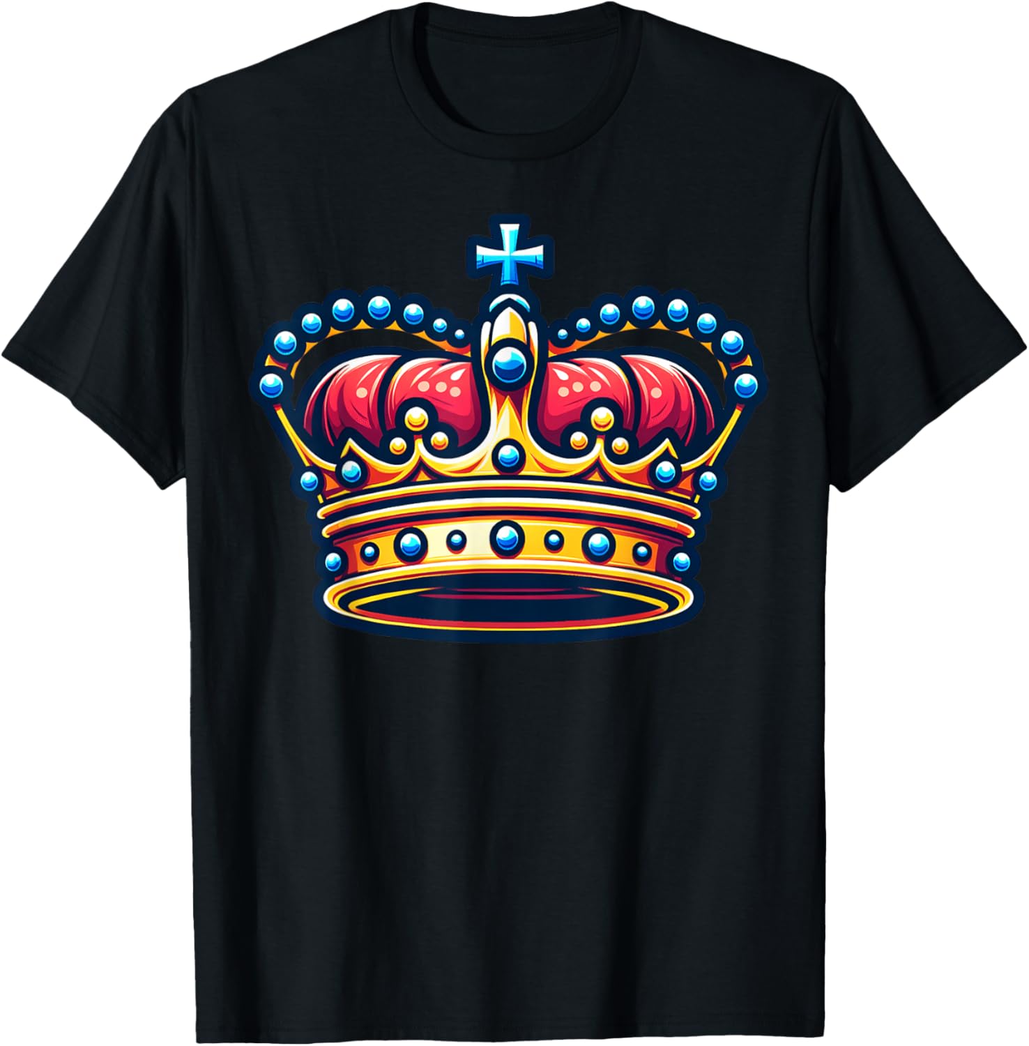 Elegant Royal Crown Illustration for Adults T-Shirt - T-Shirt | Black