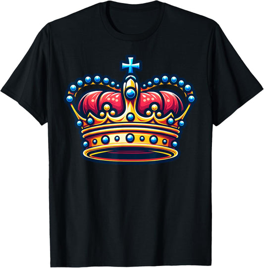 Elegant Royal Crown Illustration for Adults T-Shirt - T-Shirt | Black