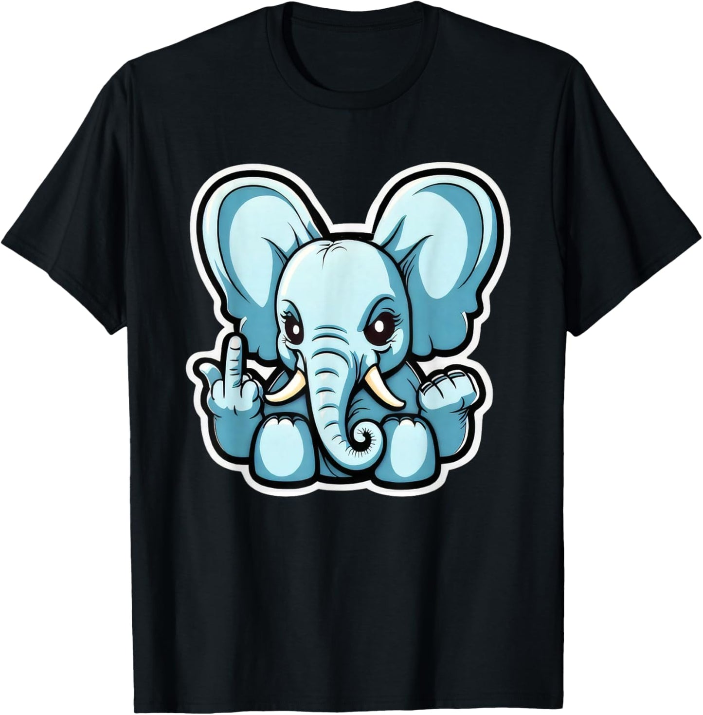 No elephants in captivity FU middle finger ban zoos wild T-Shirt - T-Shirt | Black