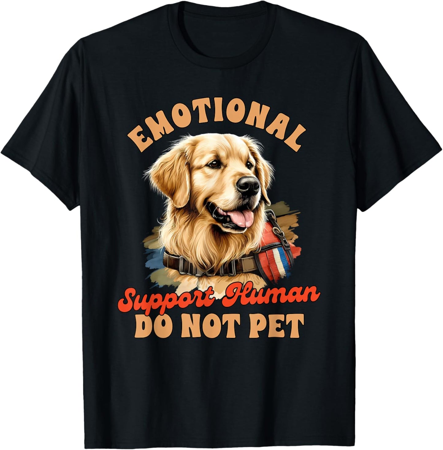 Dog Handler Service Dog Emotional Support -Adults , Black, Small, Short Sleeve, Modern Casual, Service Dog Themed T-Shirt - T-Shirt | Black