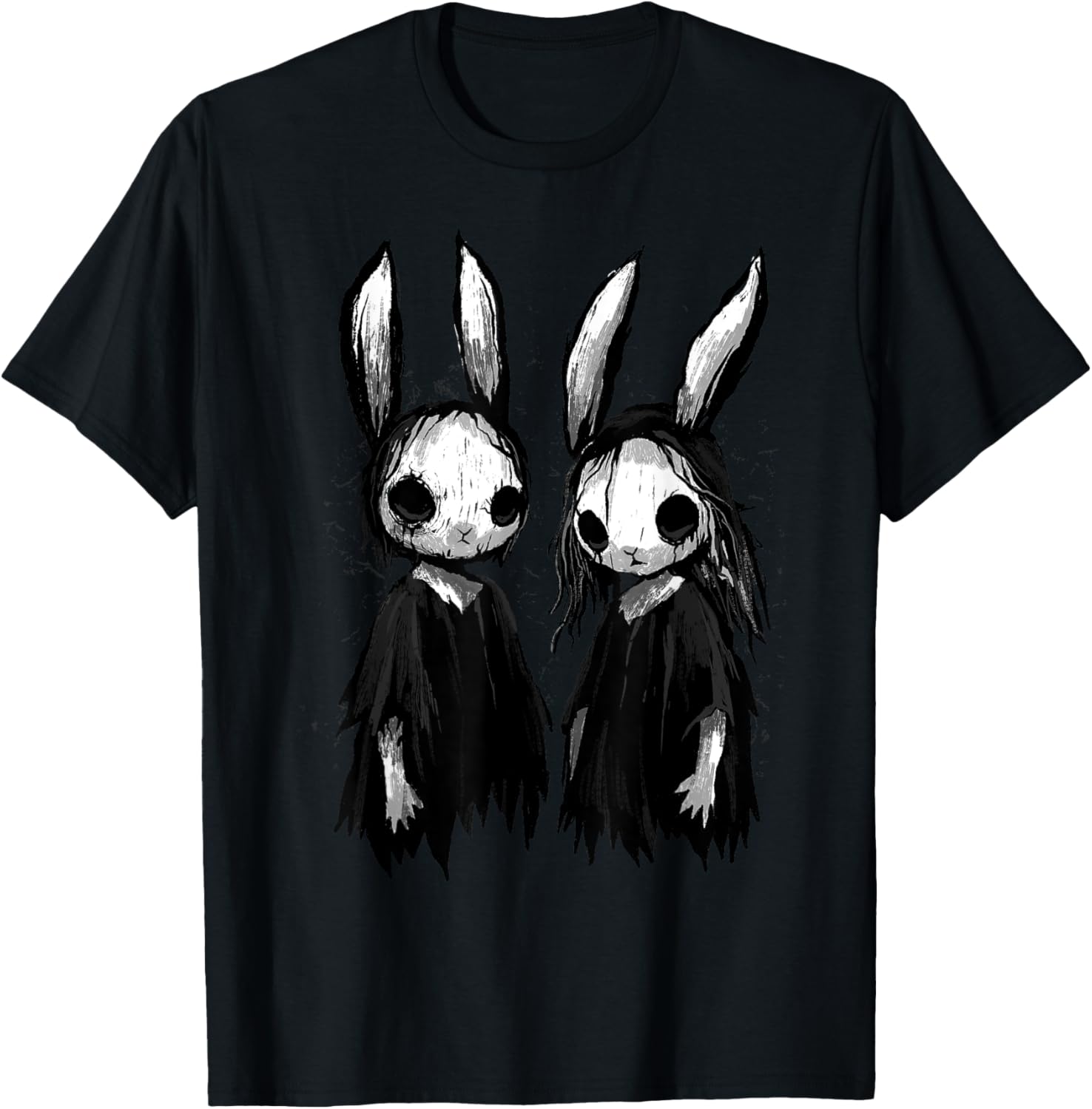 Gothic Shirt Creepy Bunny Goth Rabbit Evil Bunnies Weirdcore T-Shirt - T-Shirt | Black
