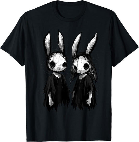 Gothic Shirt Creepy Bunny Goth Rabbit Evil Bunnies Weirdcore T-Shirt - T-Shirt | Black