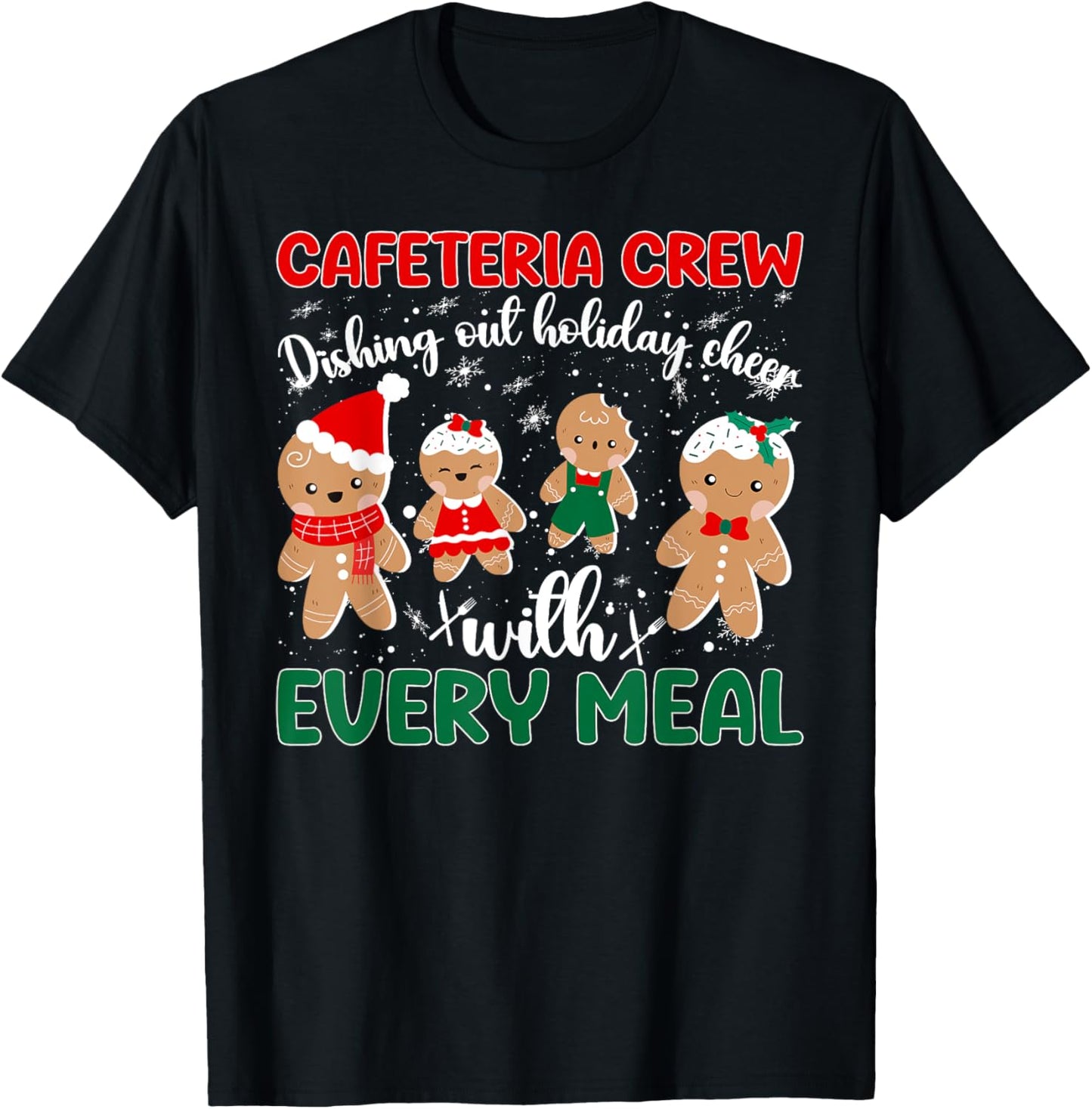Cafeteria Crew Lunch Lady Christmas Lunch Ladies Xmas Party T-Shirt - T-Shirt | Black