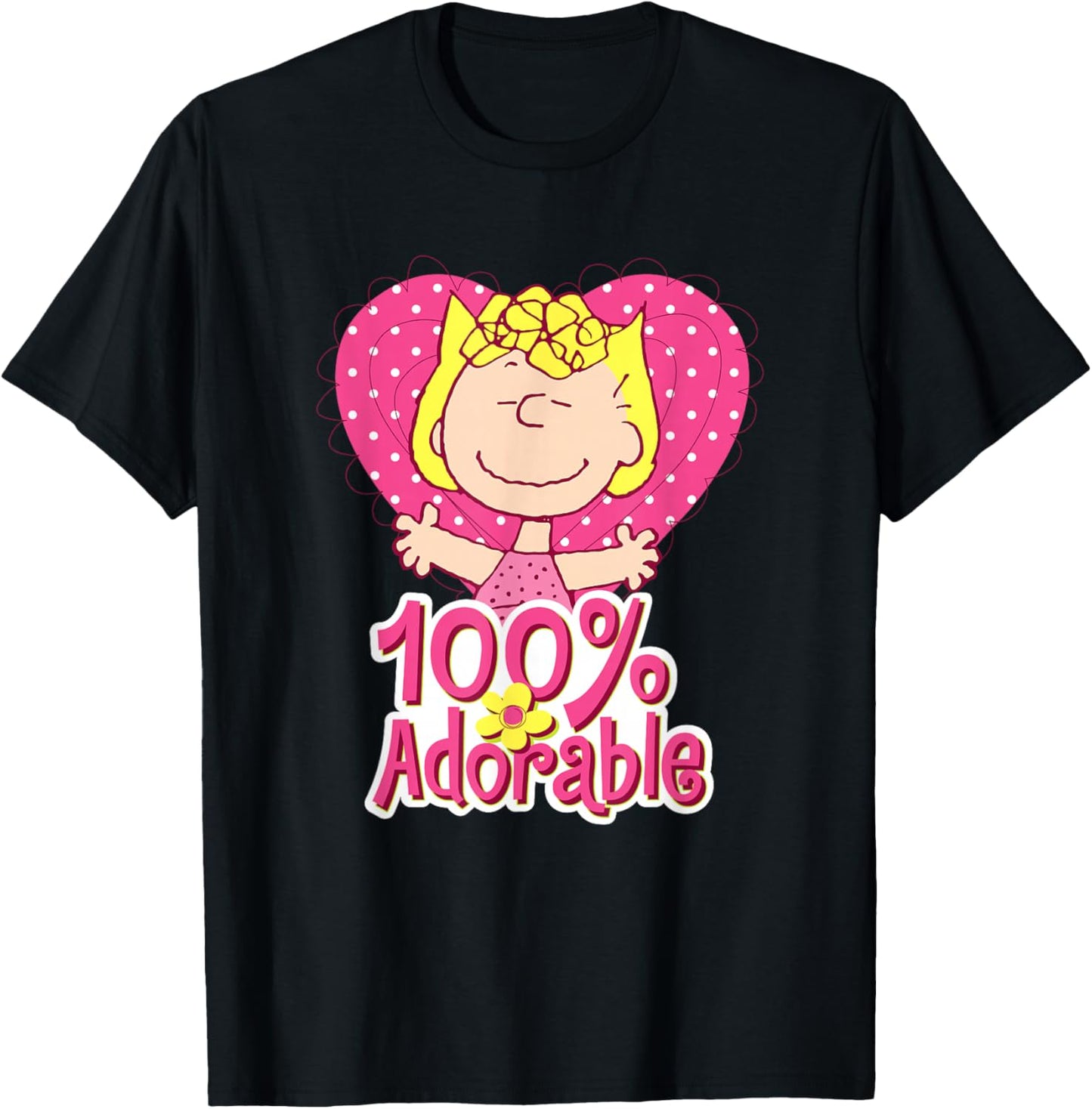 Peanuts Sally Brown Pink And Adorable T-Shirt - T-Shirt | Black