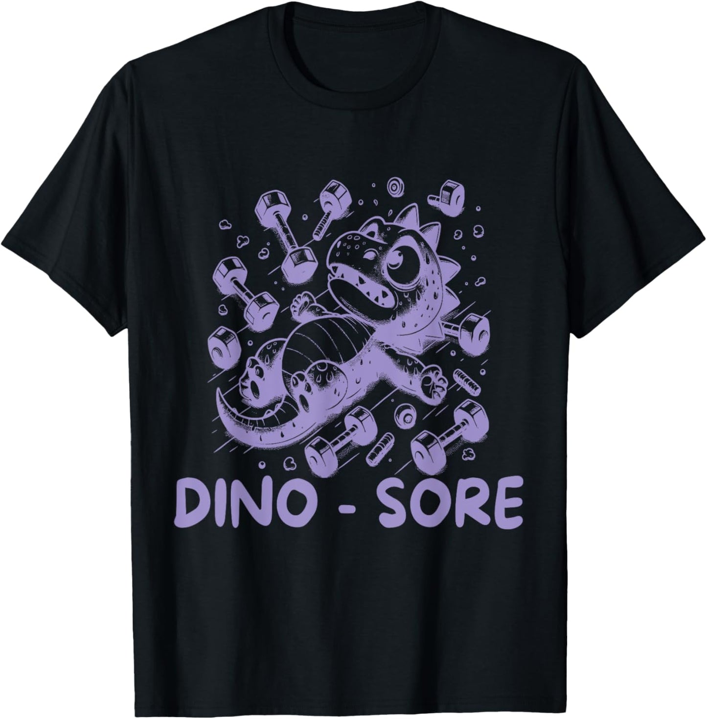 Funny Dinosaur Workout Gag Dino Sore Lifting Gym T-Shirt - T-Shirt | Black