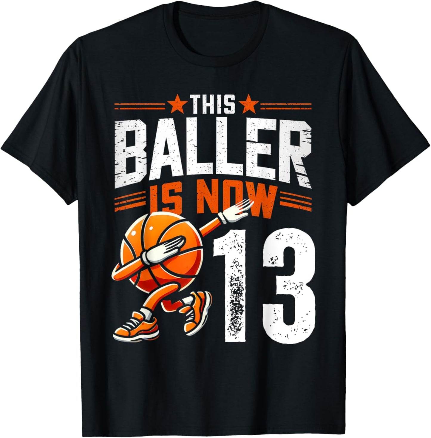 This Baller Is Now 13 Years Old Basketball 13th Birthday T-Shirt - T-Shirt | Black