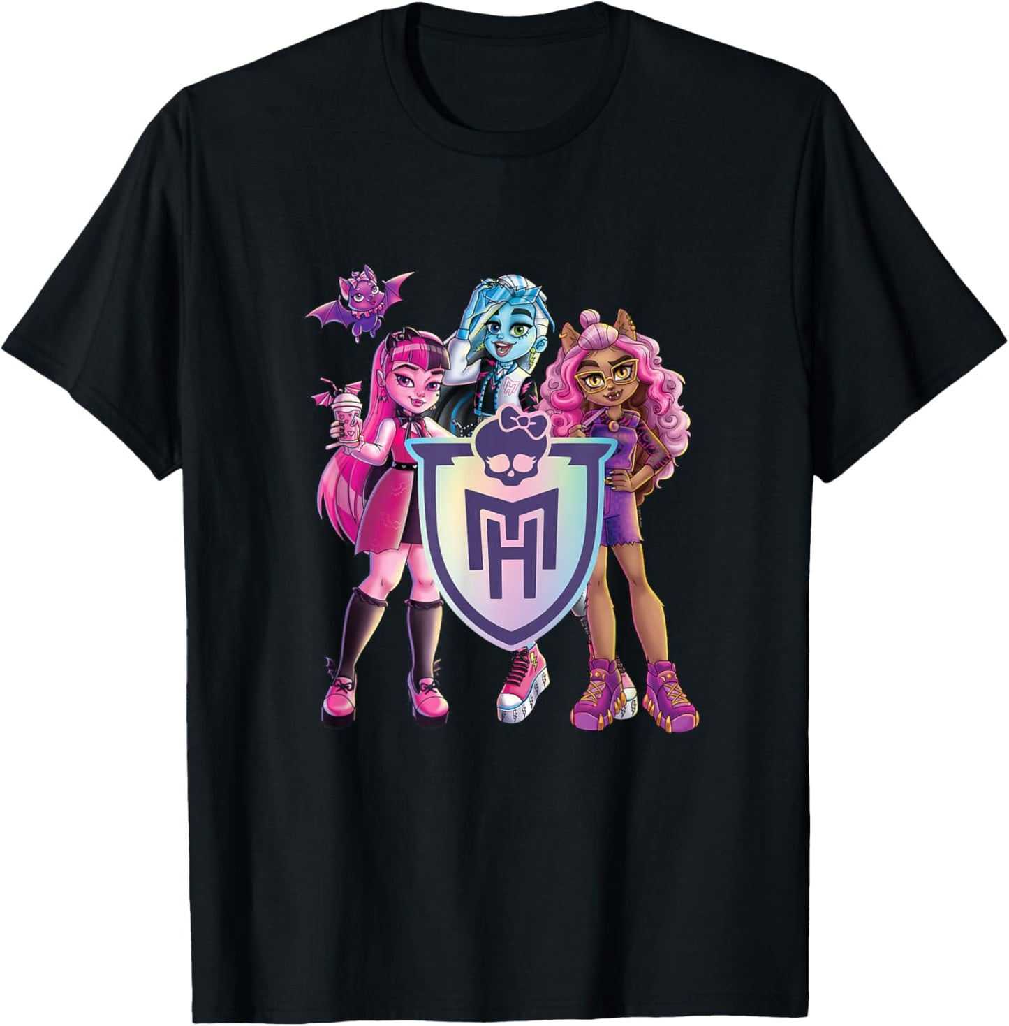 Monster High - Draculaura, Frankie, Clawdeen T-Shirt - T-Shirt | Black