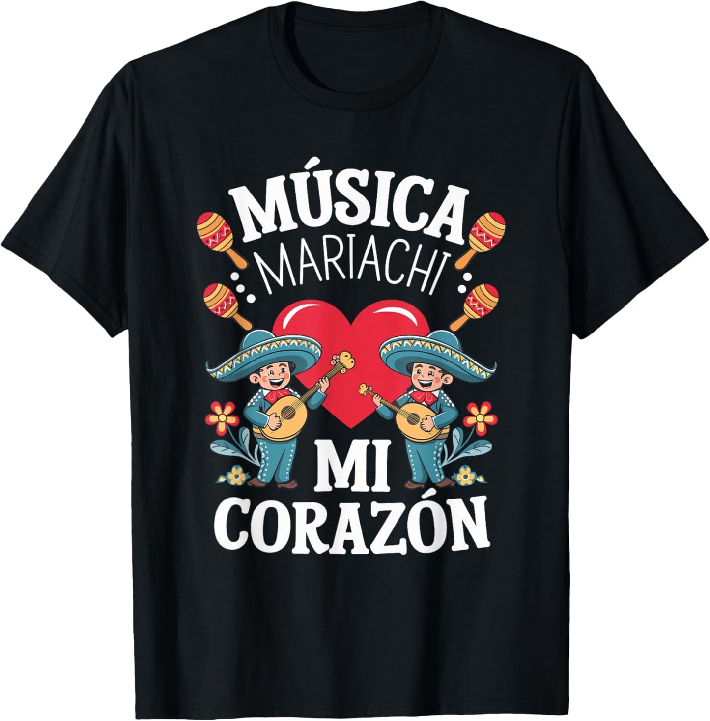 Traditional Mexican Cultural Music Mariachi Lover Fiesta T-Shirt - T-Shirt | Black