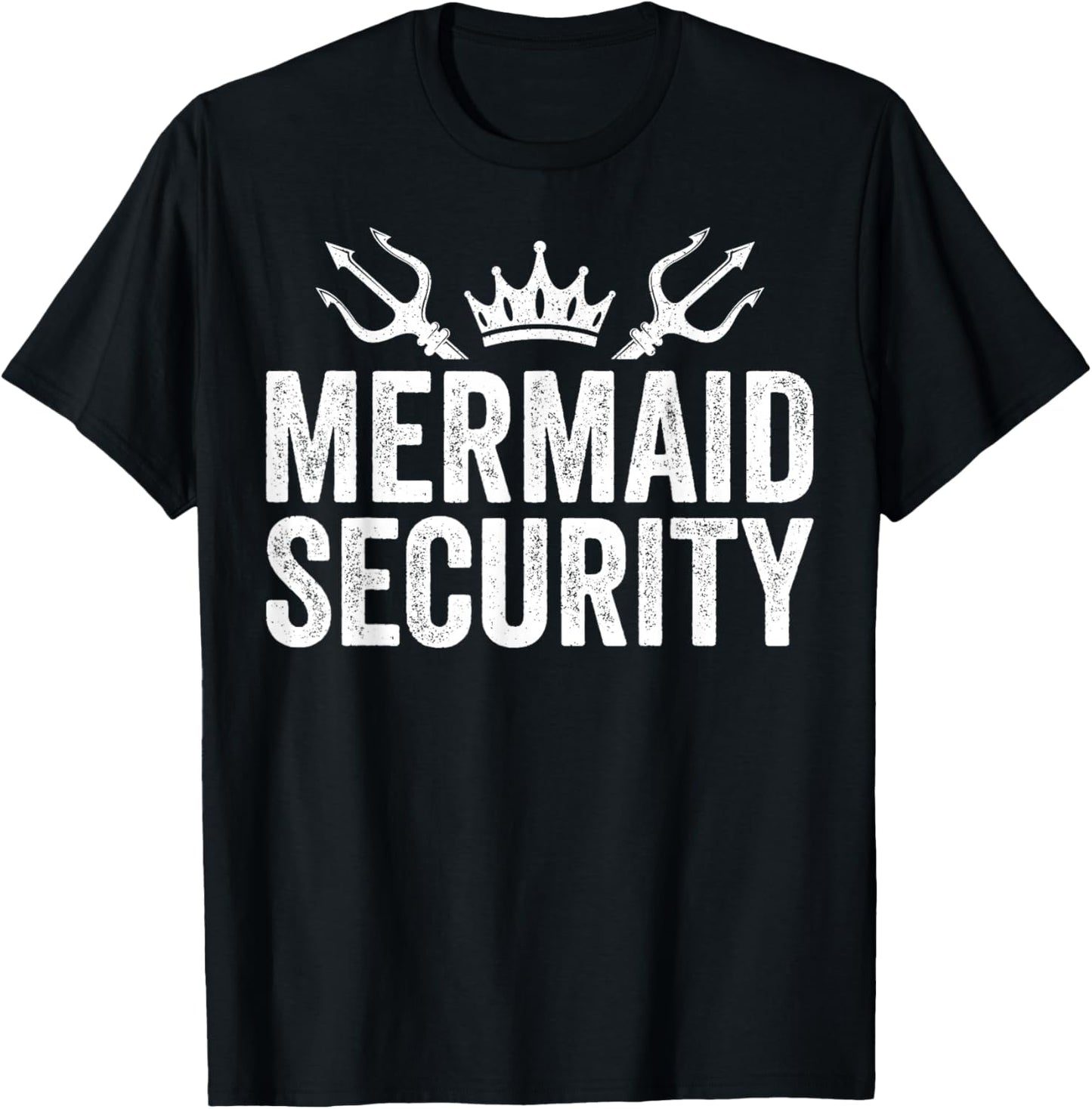 Mermaid Security Halloween Costume Dad Mom Boy T-Shirt - T-Shirt | Black