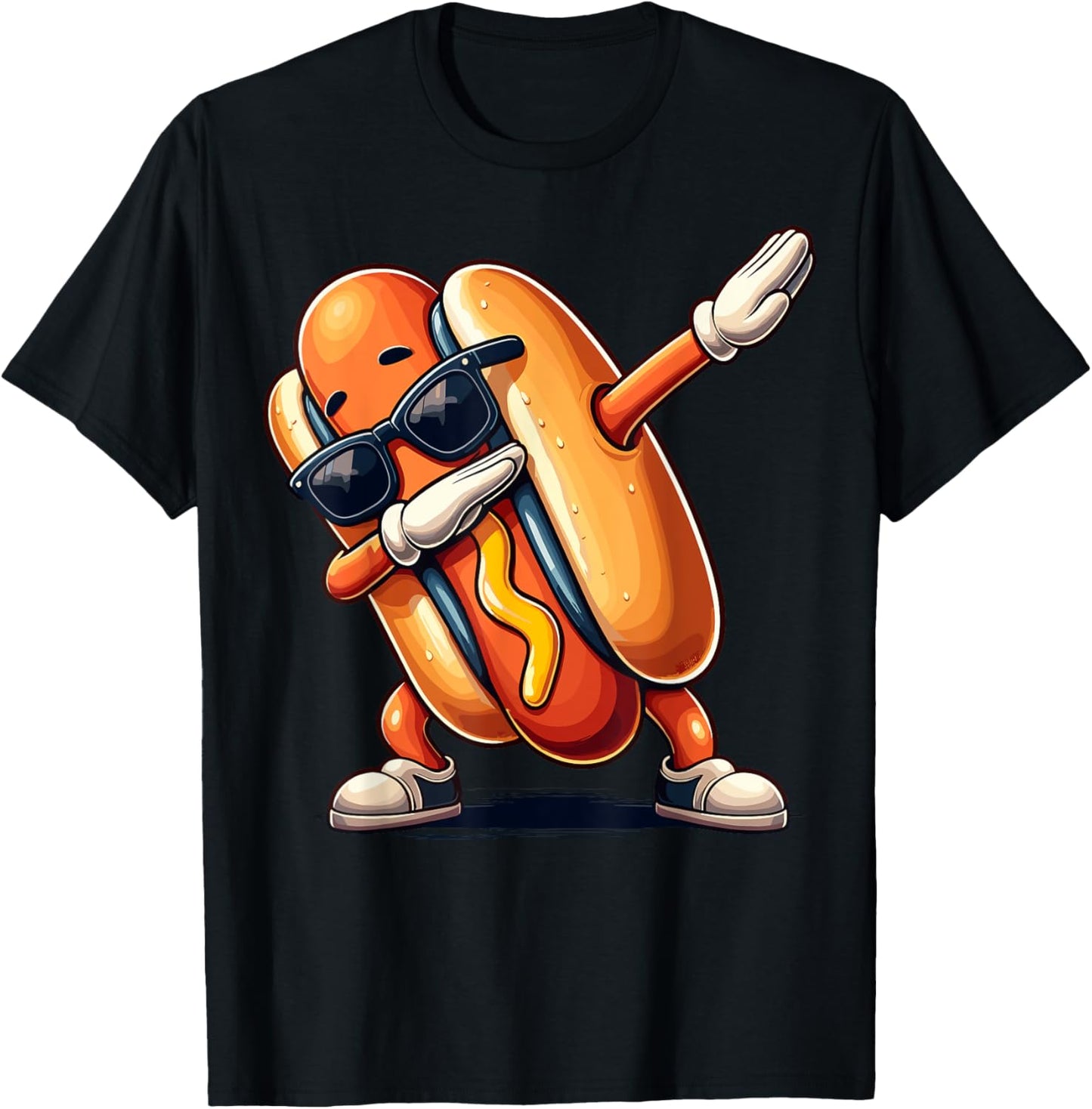 Cool Hot dog Dabbing Funny Fast Food Hotdog Lovers Toddler Women Kids T-Shirt - T-Shirt | Black