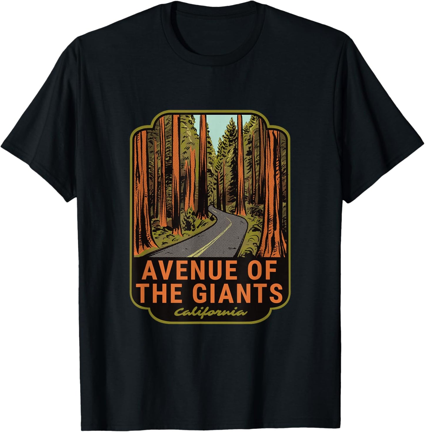 Avenue of the Giants California T-Shirt - T-Shirt | Black