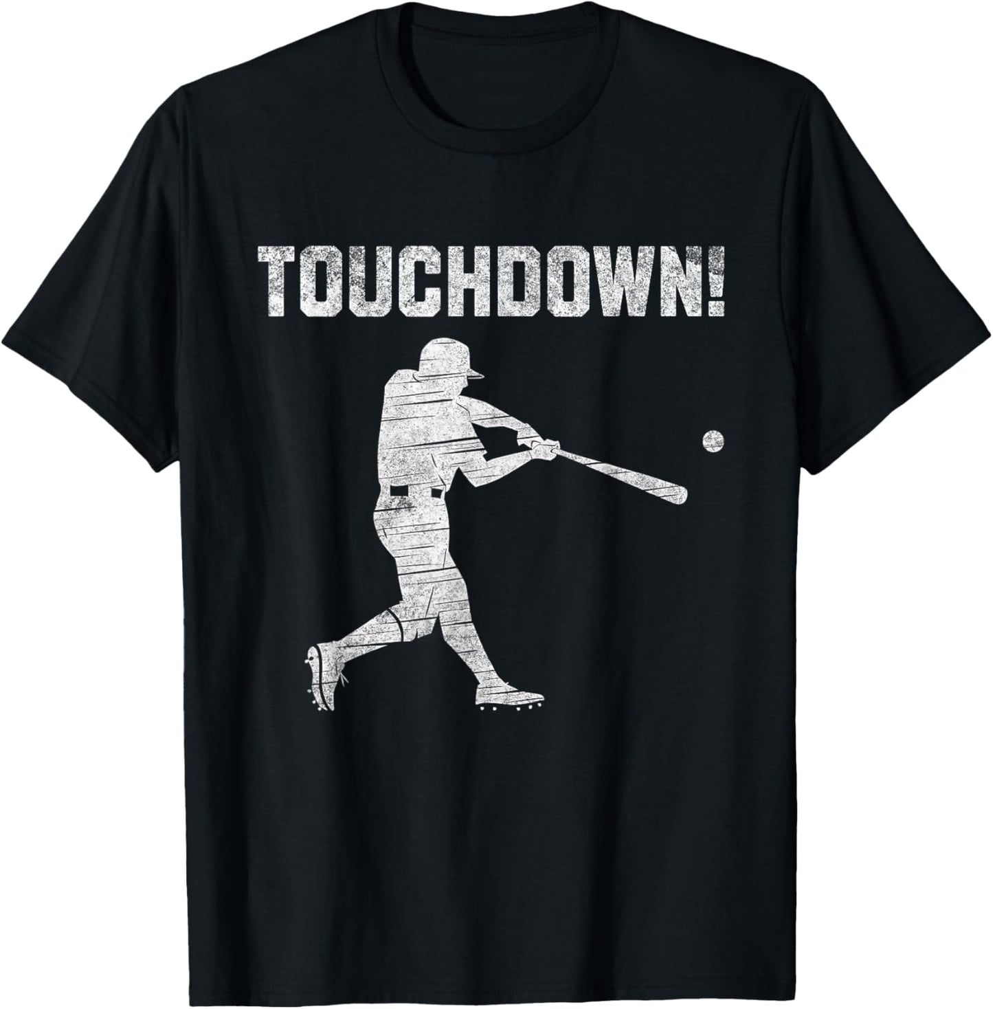 Touchdown Baseball Men Touch Down Funny Ironic Baseball T-Shirt - T-Shirt | Black