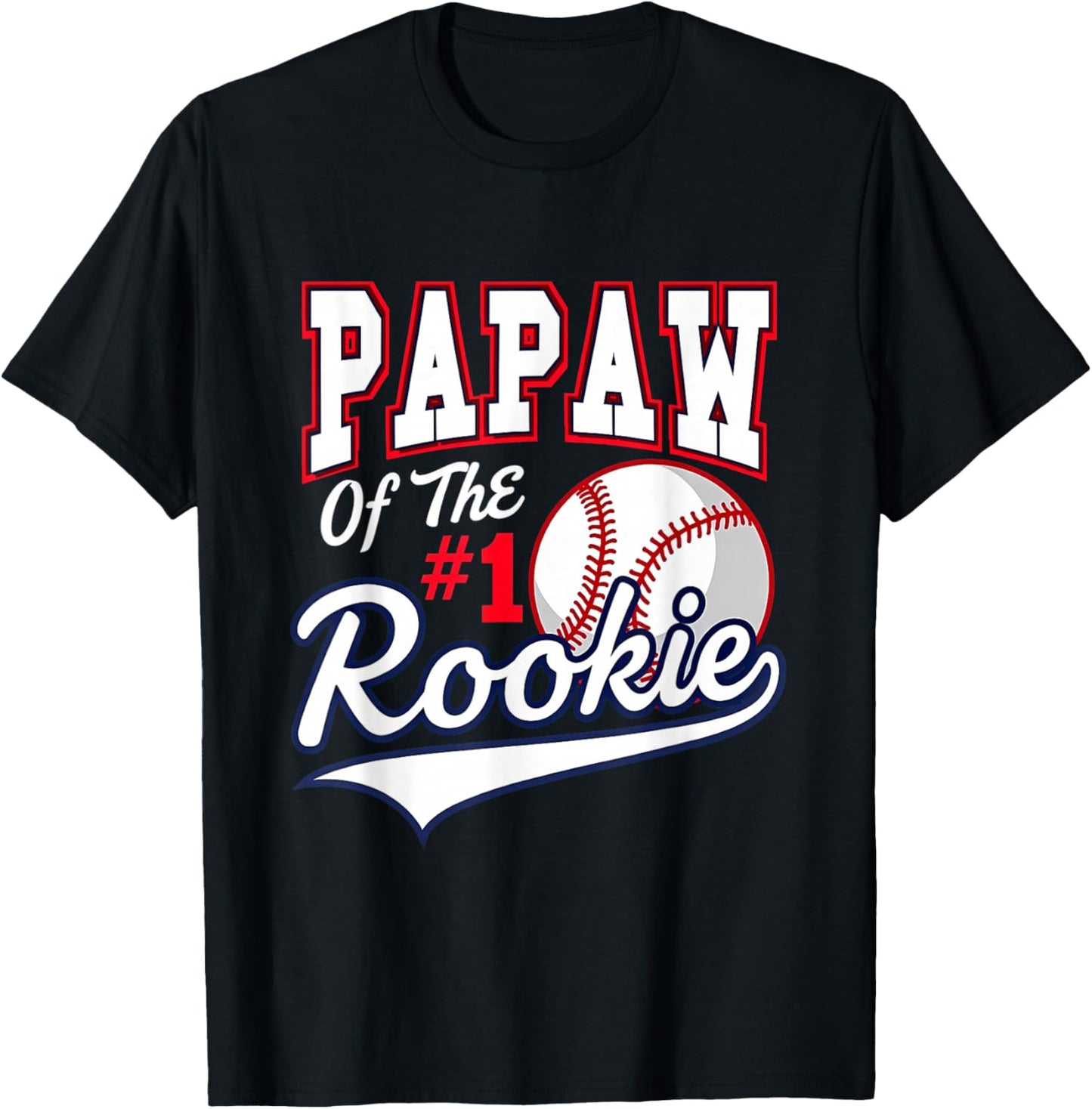 Retro Grandpa Papaw Of The Number 1 Rookie Baseball T-Shirt - T-Shirt | Black