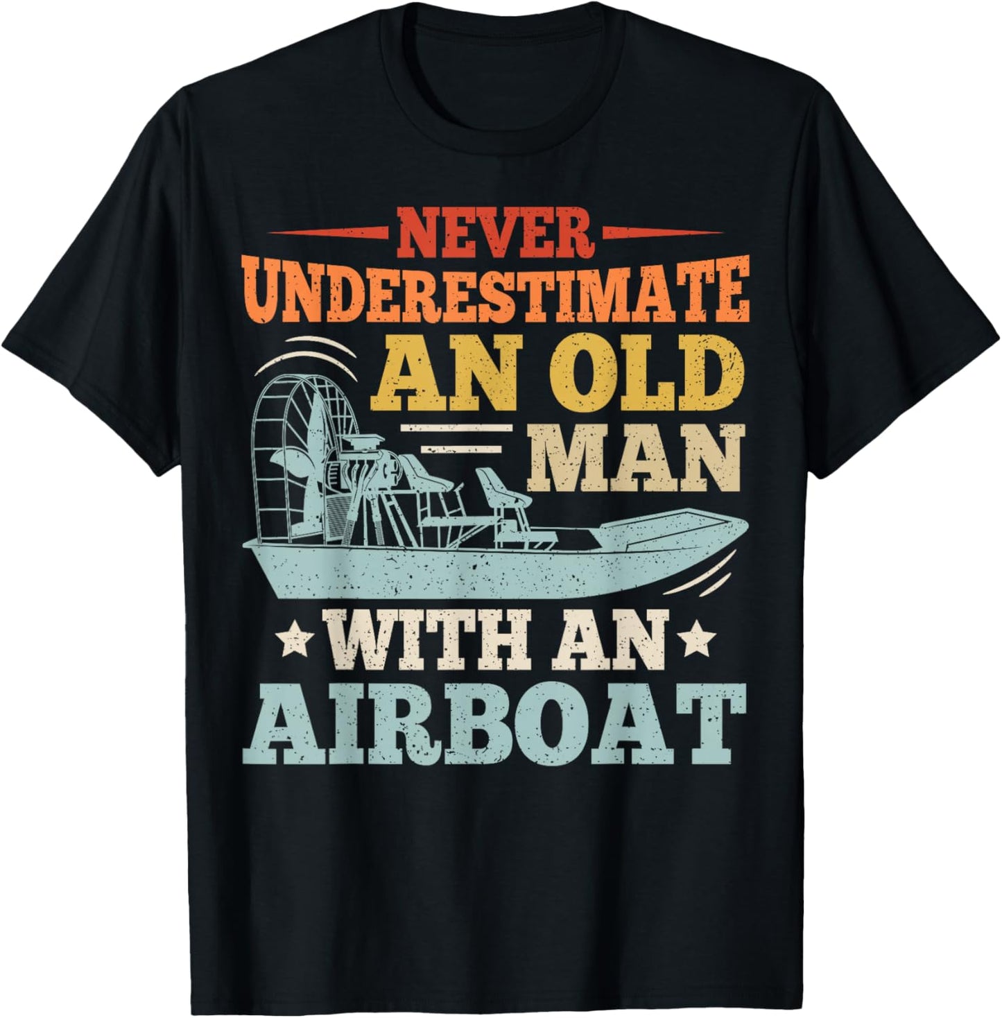 Swamp Boat and Airboat Design for an Airboat fan T-Shirt - T-Shirt | Black