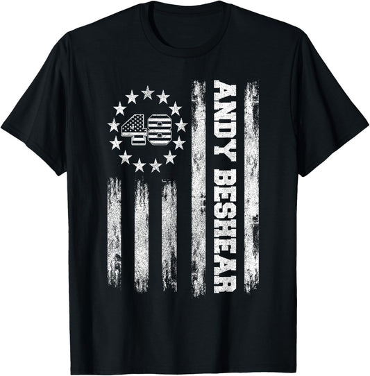 American Flag Andy Beshear 48, Beshear For President 2028 T-Shirt - T-Shirt | Black