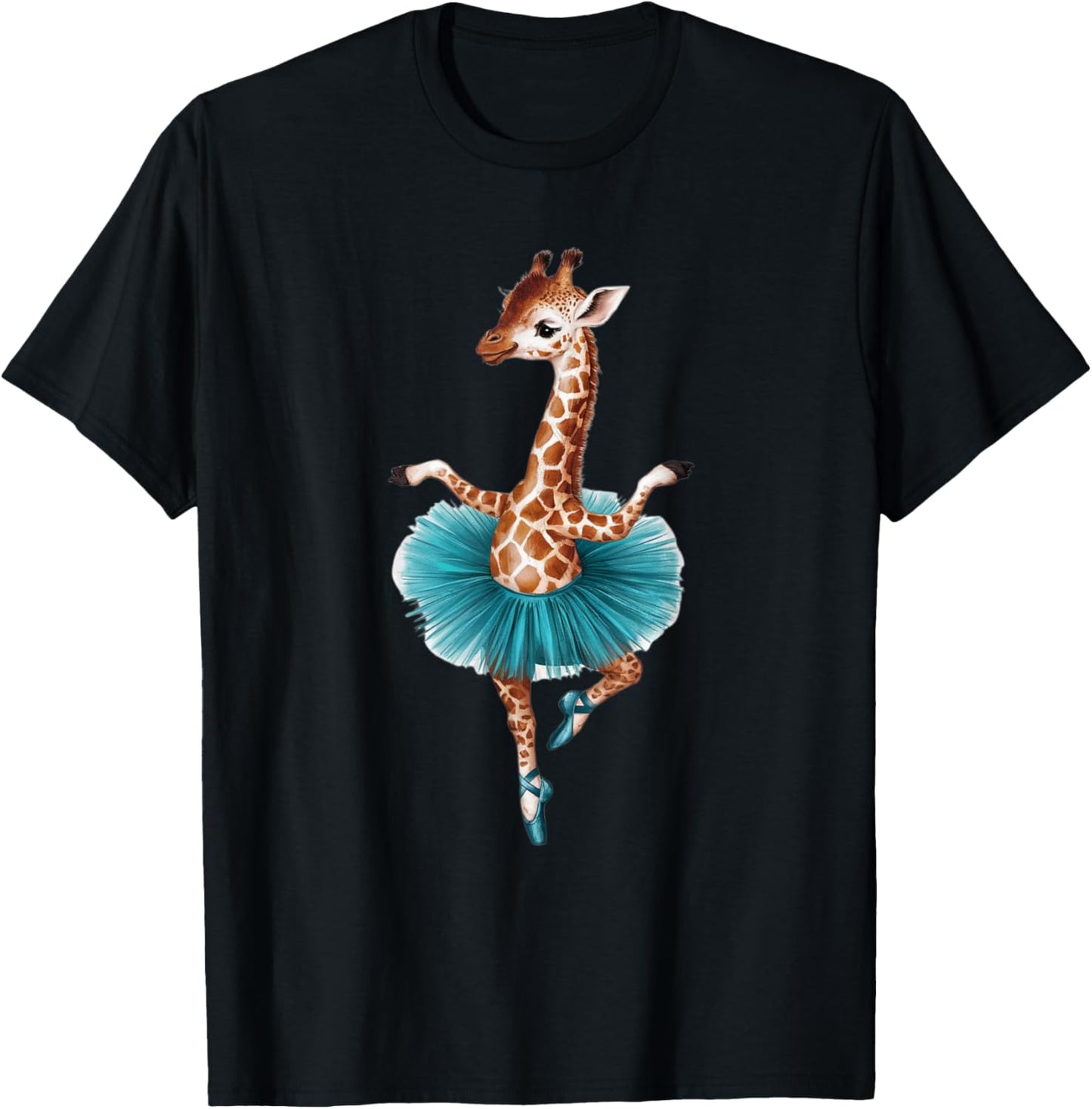 Cute giraffe in a tutu dancing as a ballerina, giftidea T-Shirt - T-Shirt | Black