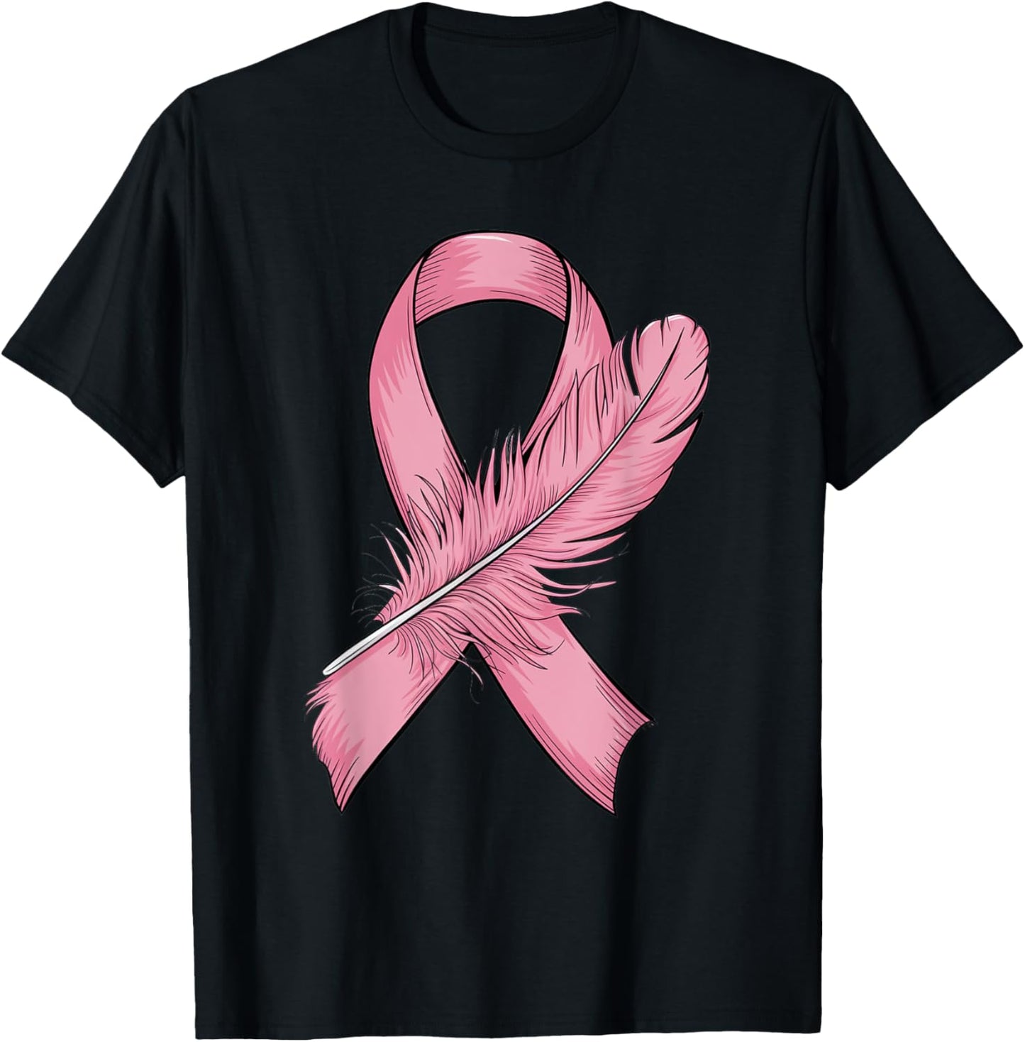 Pink Ribbon Breast Cancer Awareness T-Shirt - T-Shirt | Black