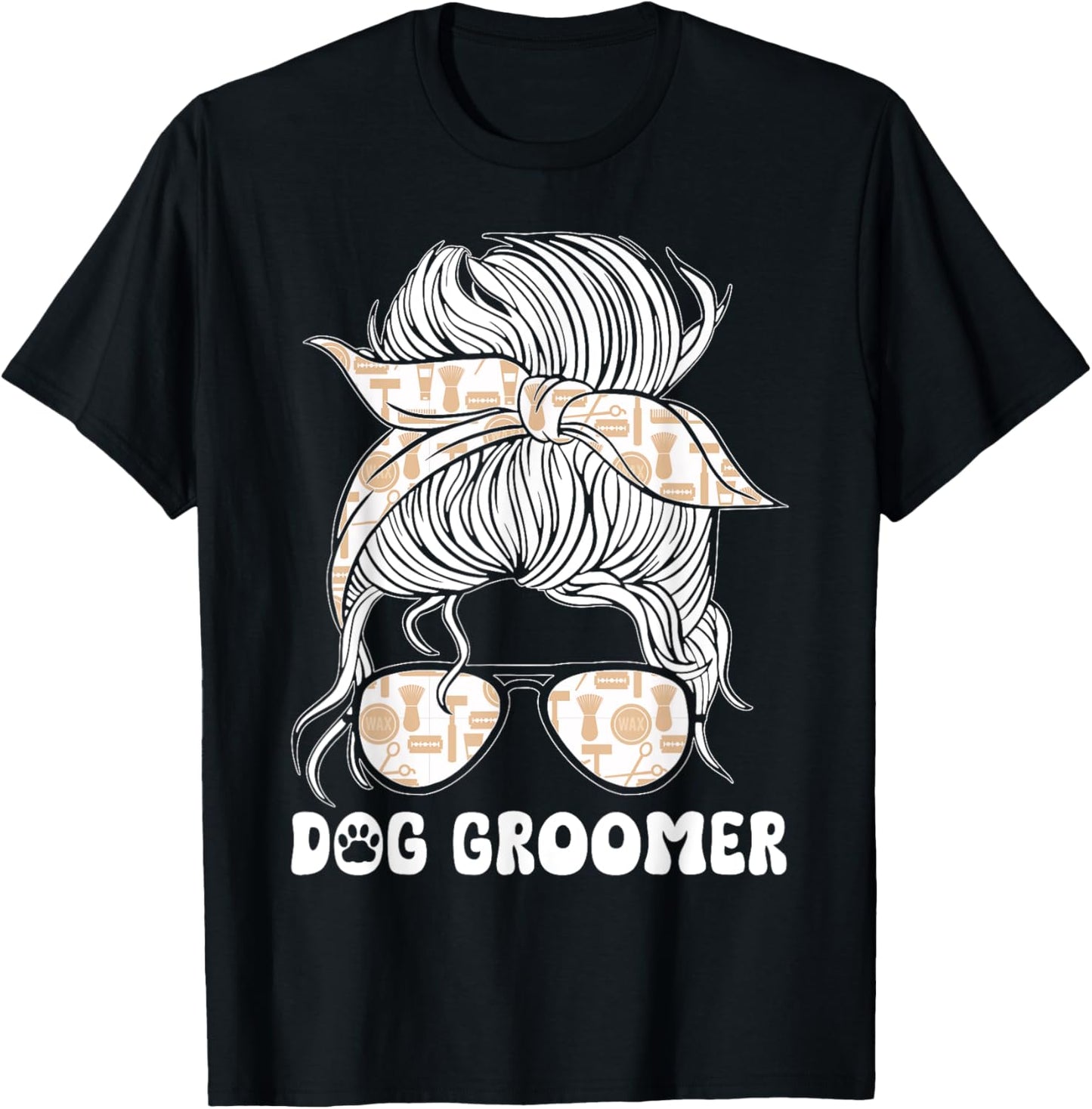 Funny Dog Groomer Puppies Pet Grooming Job Salon T-Shirt - T-Shirt | Black