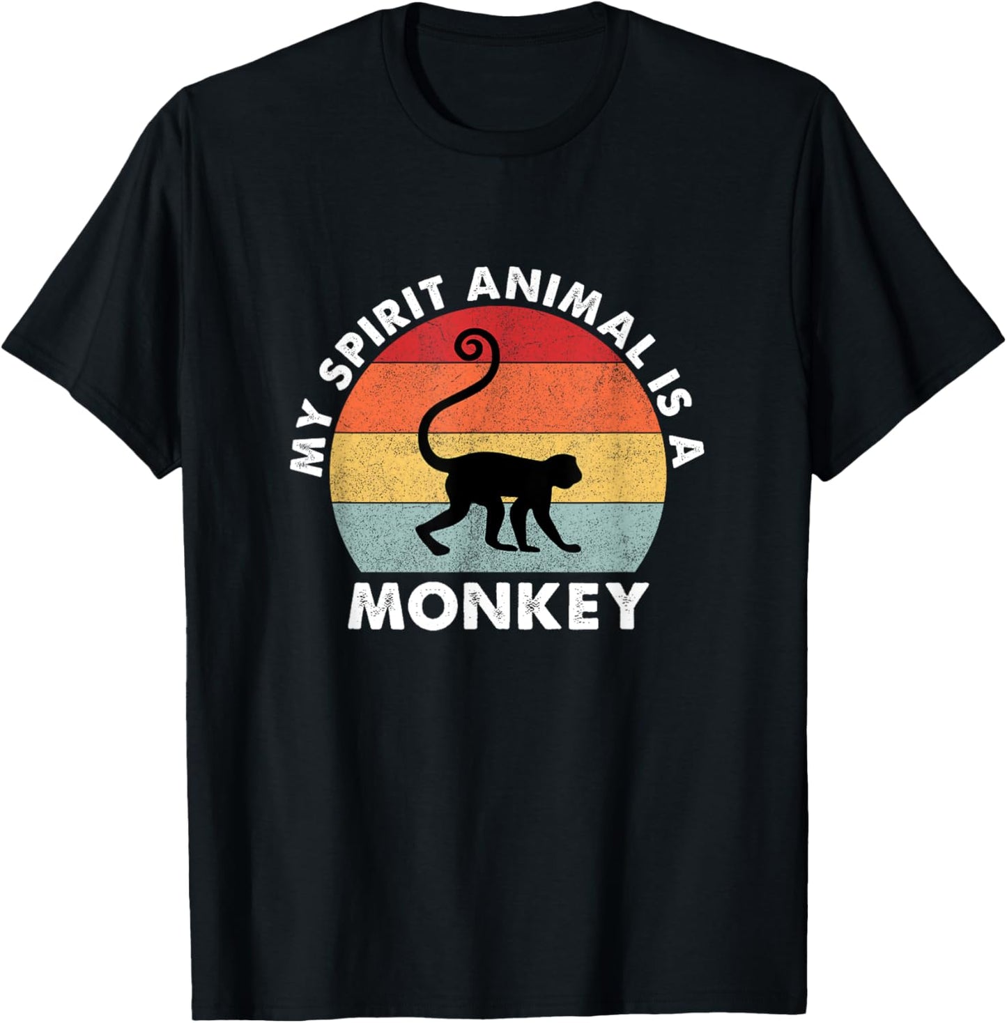 Vintage My Spirit Animal is a Monkey T-Shirt - T-Shirt | Black