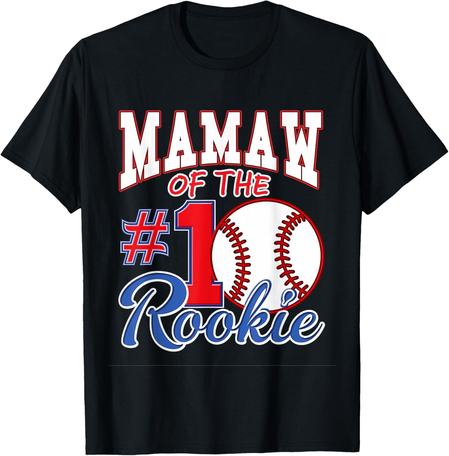 Retro Grandma Mamaw Of The Number 1 Rookie Baseball T-Shirt - T-Shirt | Black