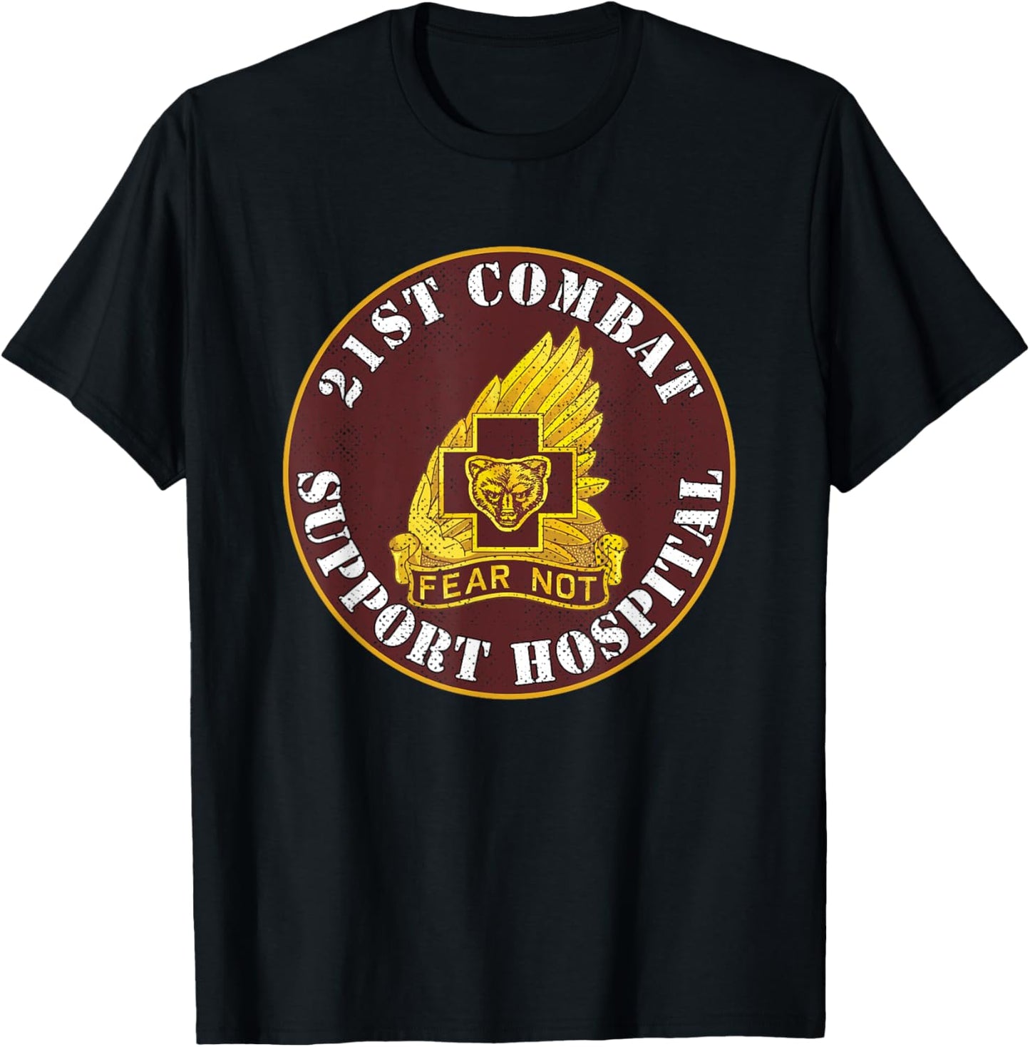 21st Combat Support Hospital Veterans Day Vintage Gifts T-Shirt - T-Shirt | Black
