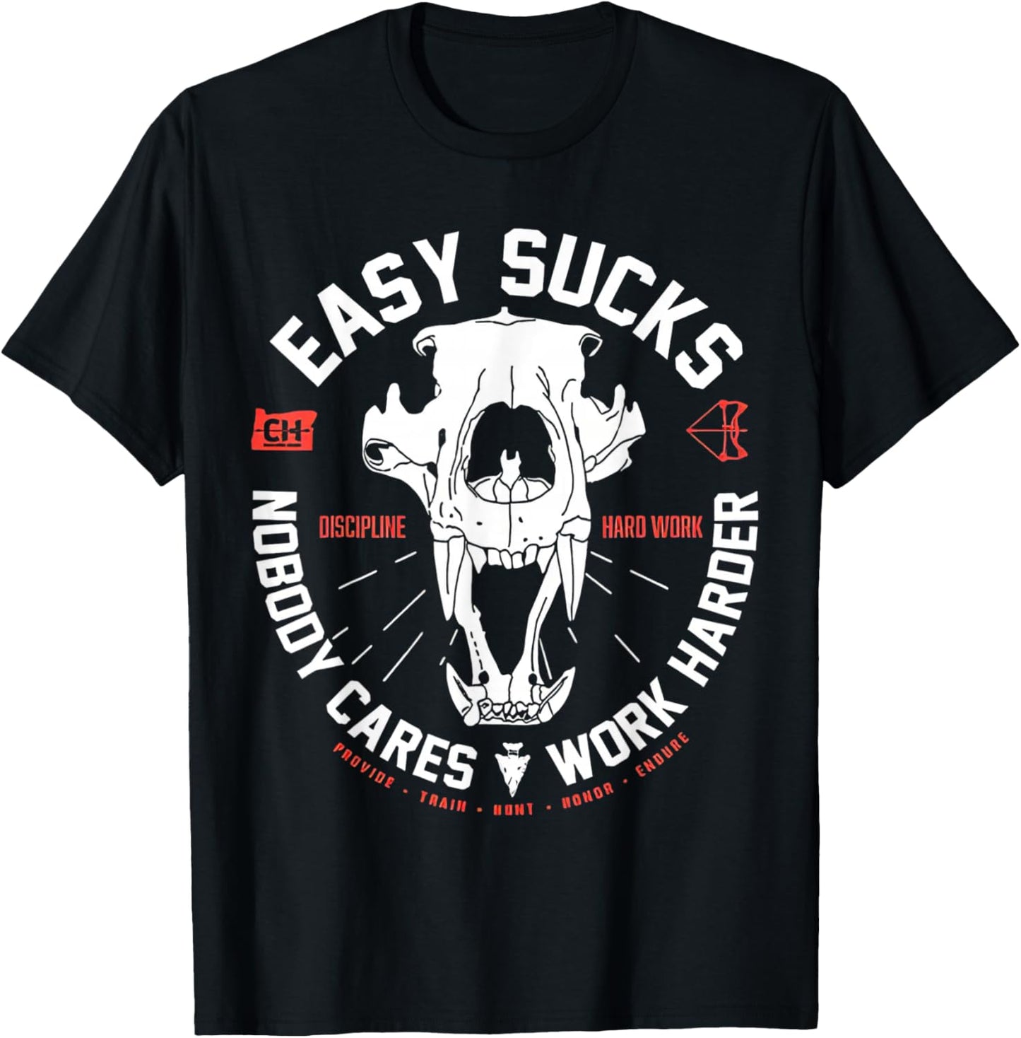 Easy Sucks Bear Skull T-Shirt - T-Shirt | Black
