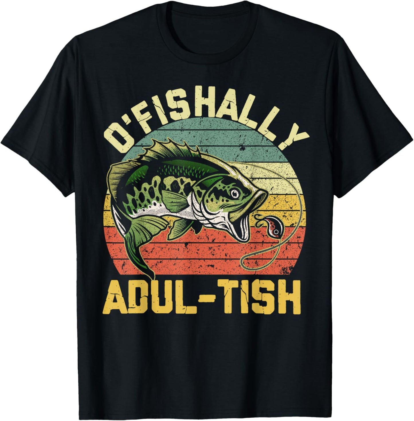 O'Fishally Adultish 18 Year Old Fishing Birthday Theme Party T-Shirt - T-Shirt | Black
