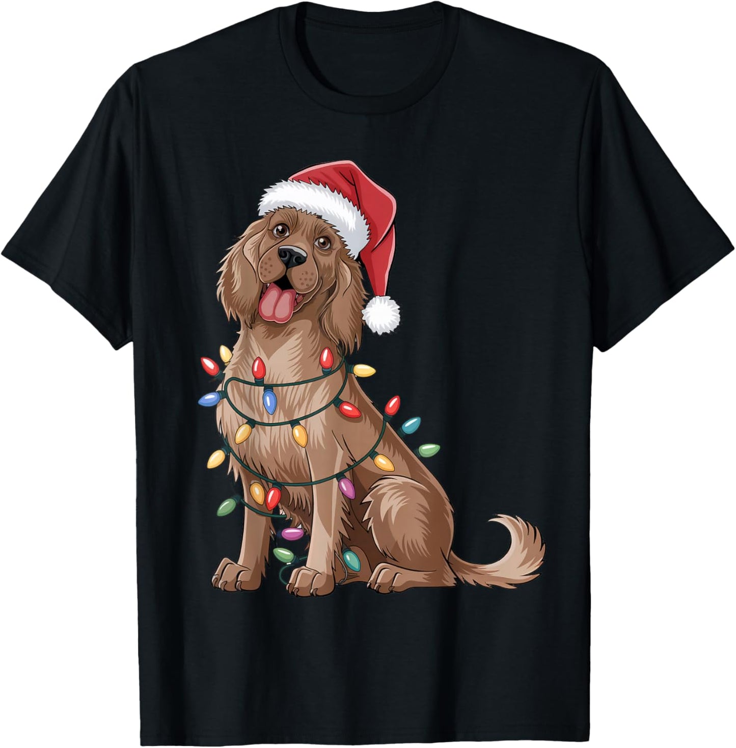 English Setter Christmas Lights Xmas Dogs Gifts Men Women T-Shirt - T-Shirt | Black