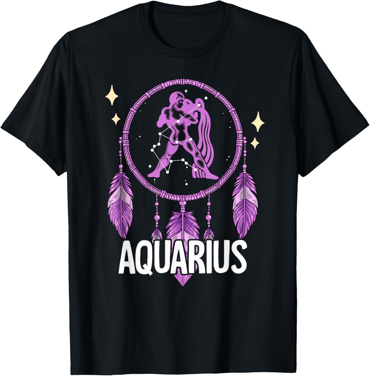 Aquarius Zodiac - -Adults, -Kids - Black - Small - Short Sleeve T-Shirt - T-Shirt | Black