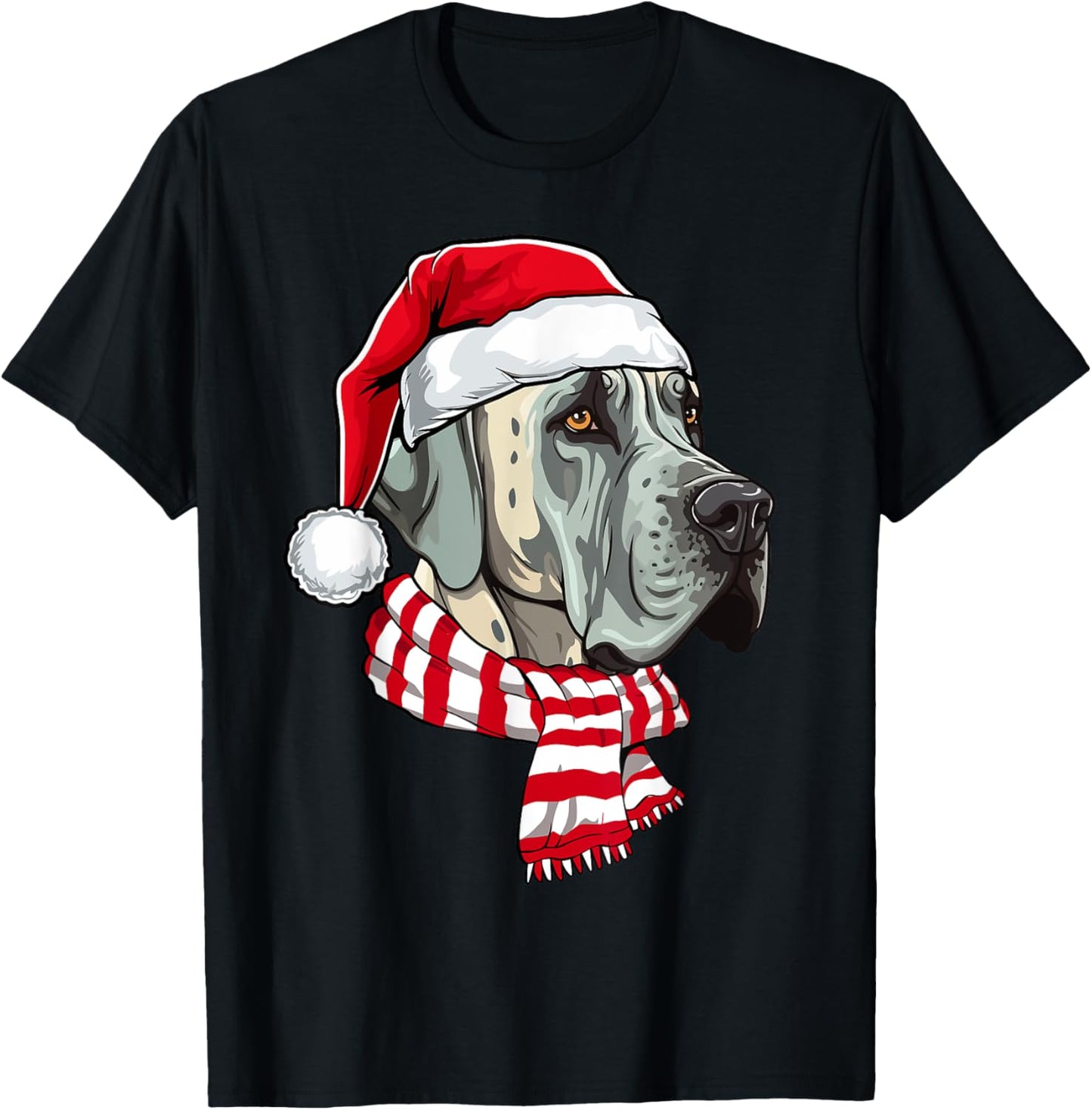 Santa Great Dane Christmas Dog Lover Men Women Kids T-Shirt - T-Shirt | Black
