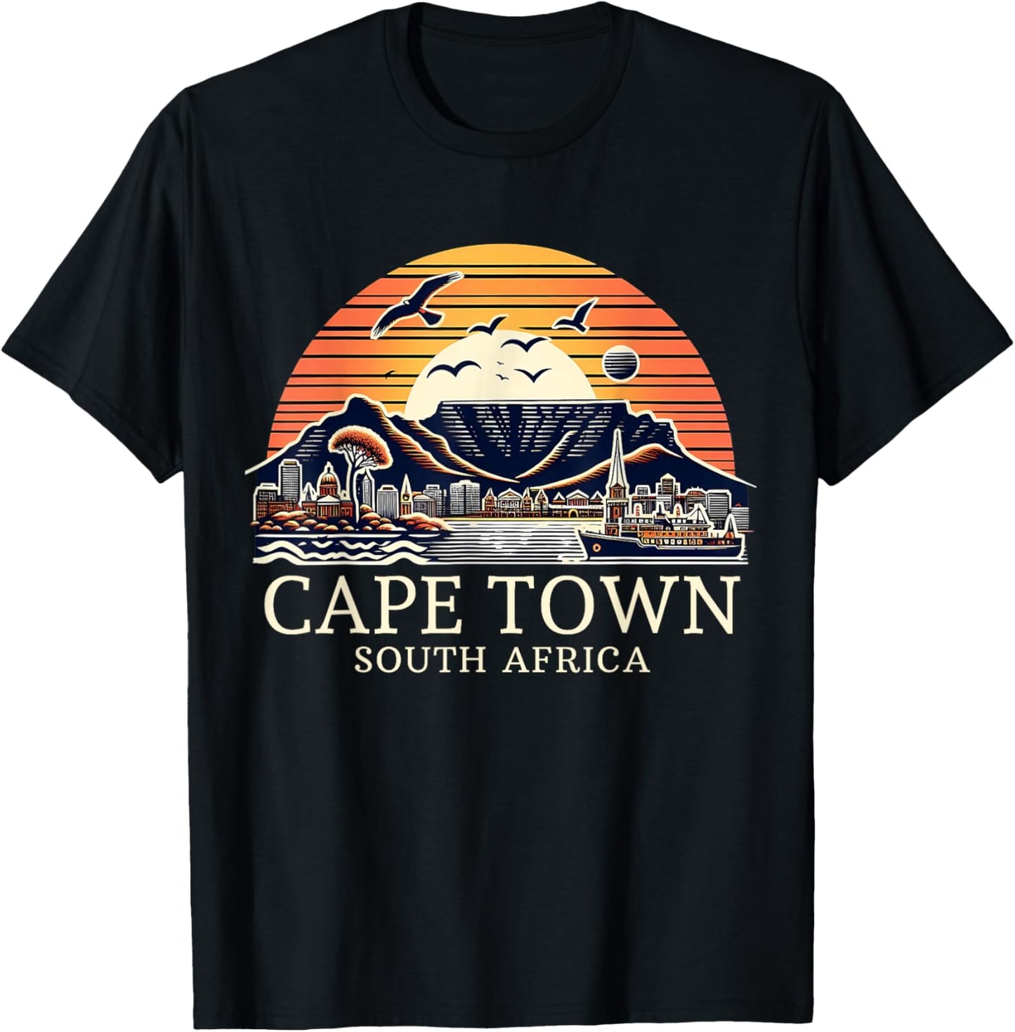 Cape Town South Africa City Souvenir Capital Memorabilia T-Shirt - T-Shirt | Black