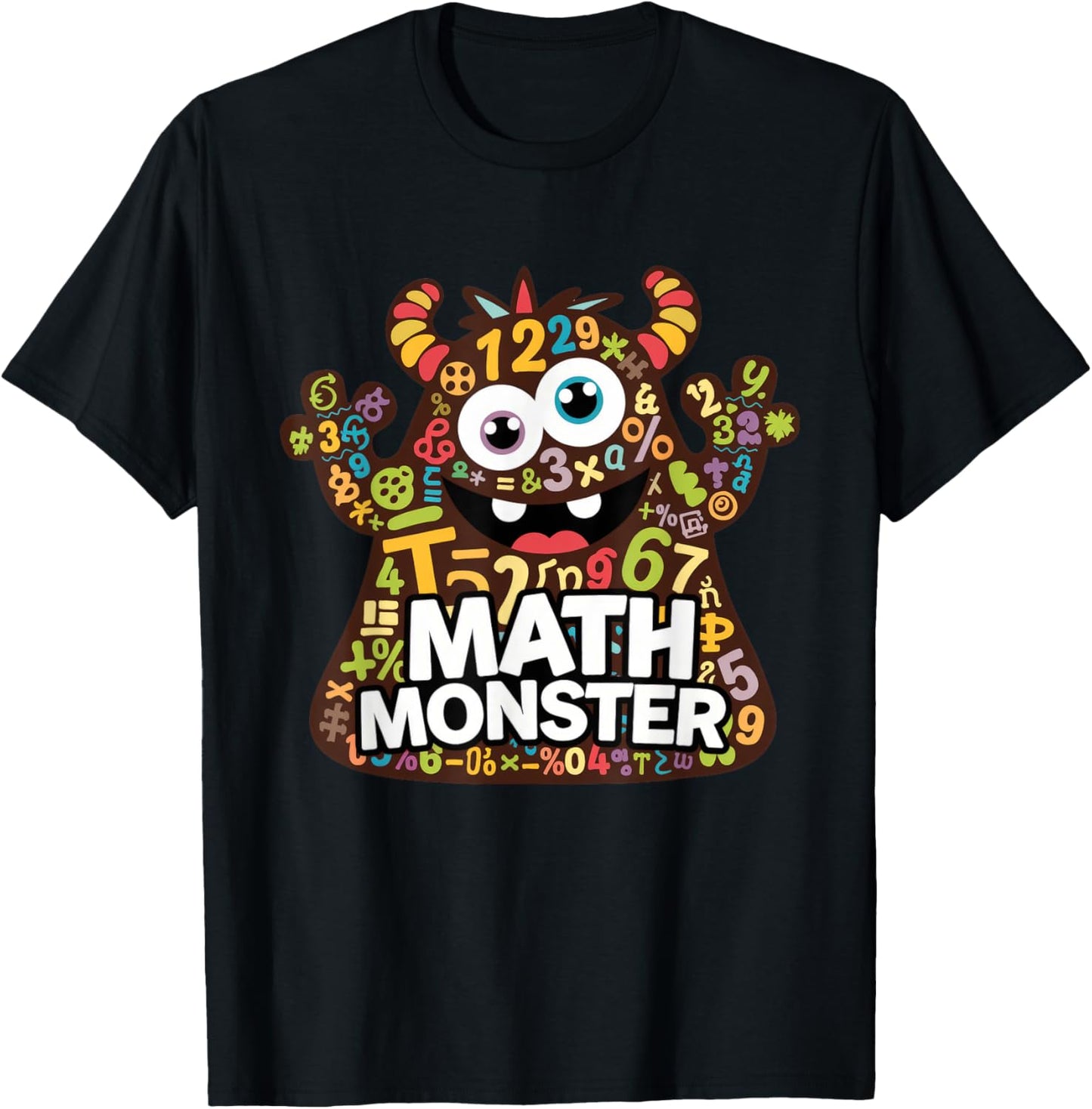 Cool Math Monster Funny Design for Students and Teachers T-Shirt - T-Shirt | Black
