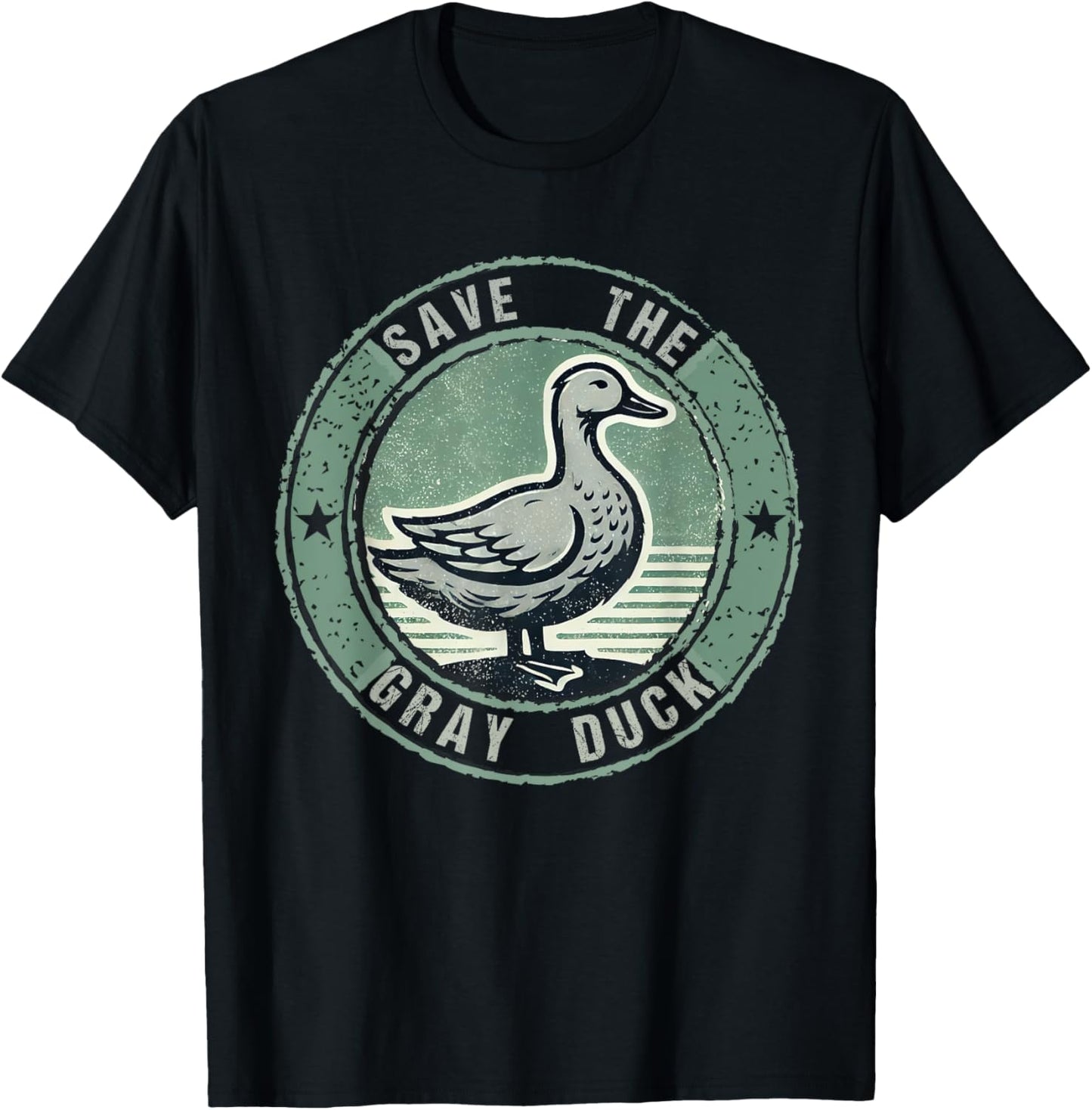 Funny Save The Gray Duck Vintage Black Small T-Shirt - T-Shirt | Black
