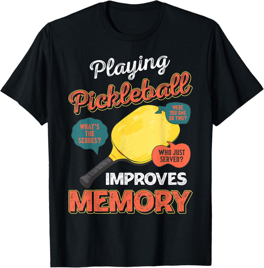 Funny pickleball sayings design Retro Paddle Court T-Shirt - T-Shirt | Black