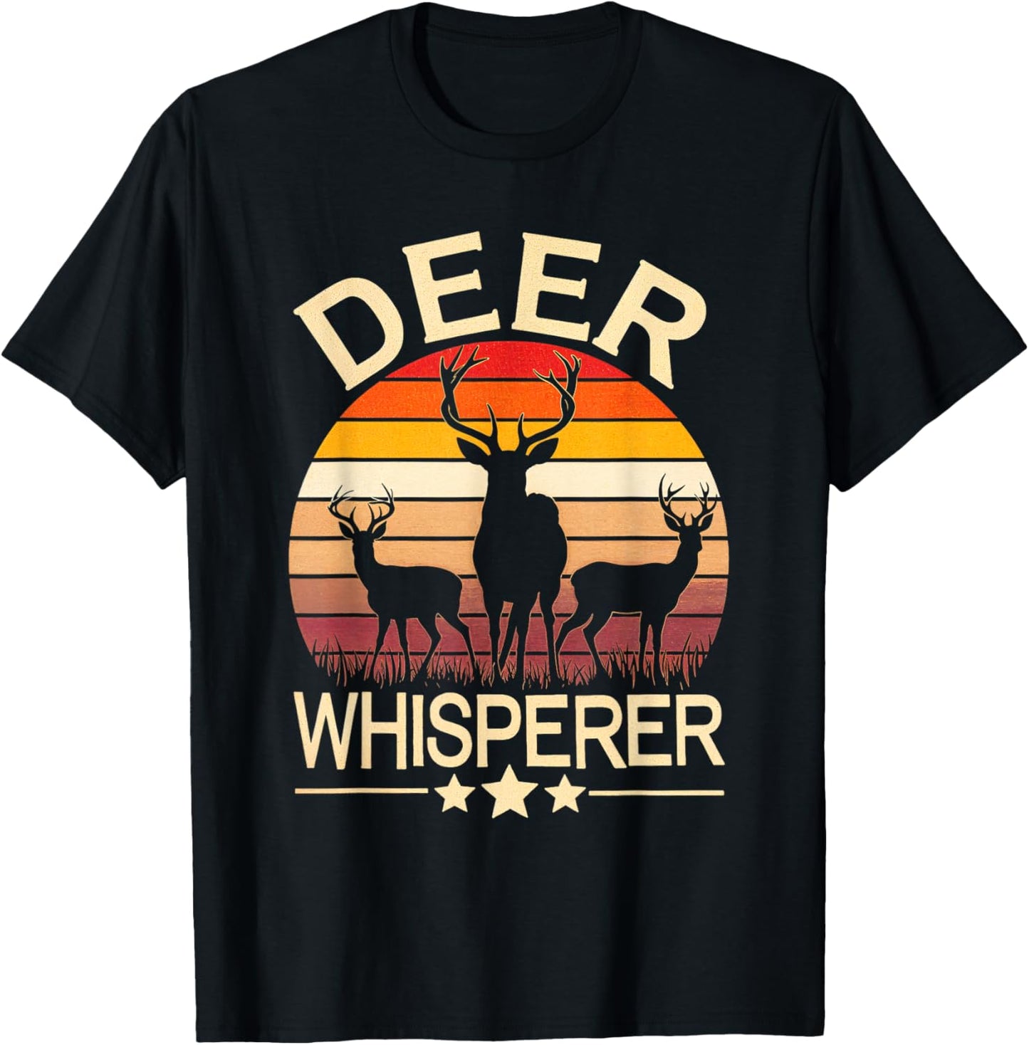 Deer Whisperer Deer Hunting Nature Wildlife Outdoors T-Shirt - T-Shirt | Black