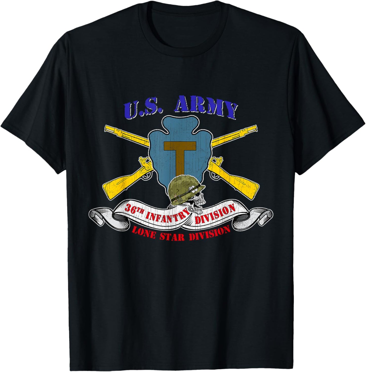 36th Infantry Division 36th ID Veteran Camp Mabry Vintage T-Shirt - T-Shirt | Black