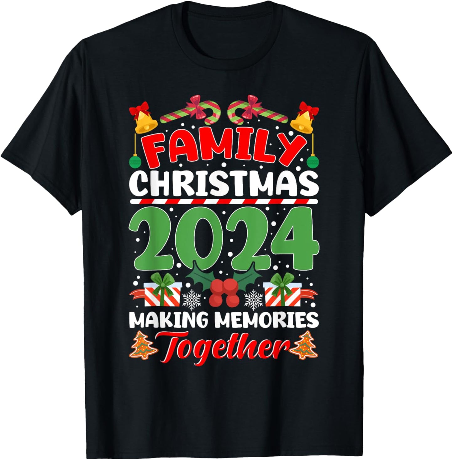 Family Christmas 2024 Matching Family Christmas Squad Xmas T-Shirt - T-Shirt | Black
