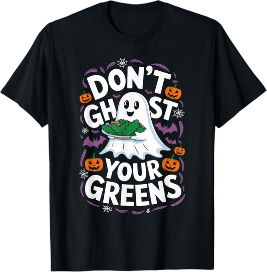 Don’t Ghost Your Greens Dietitian Halloween T-Shirt - T-Shirt | Black