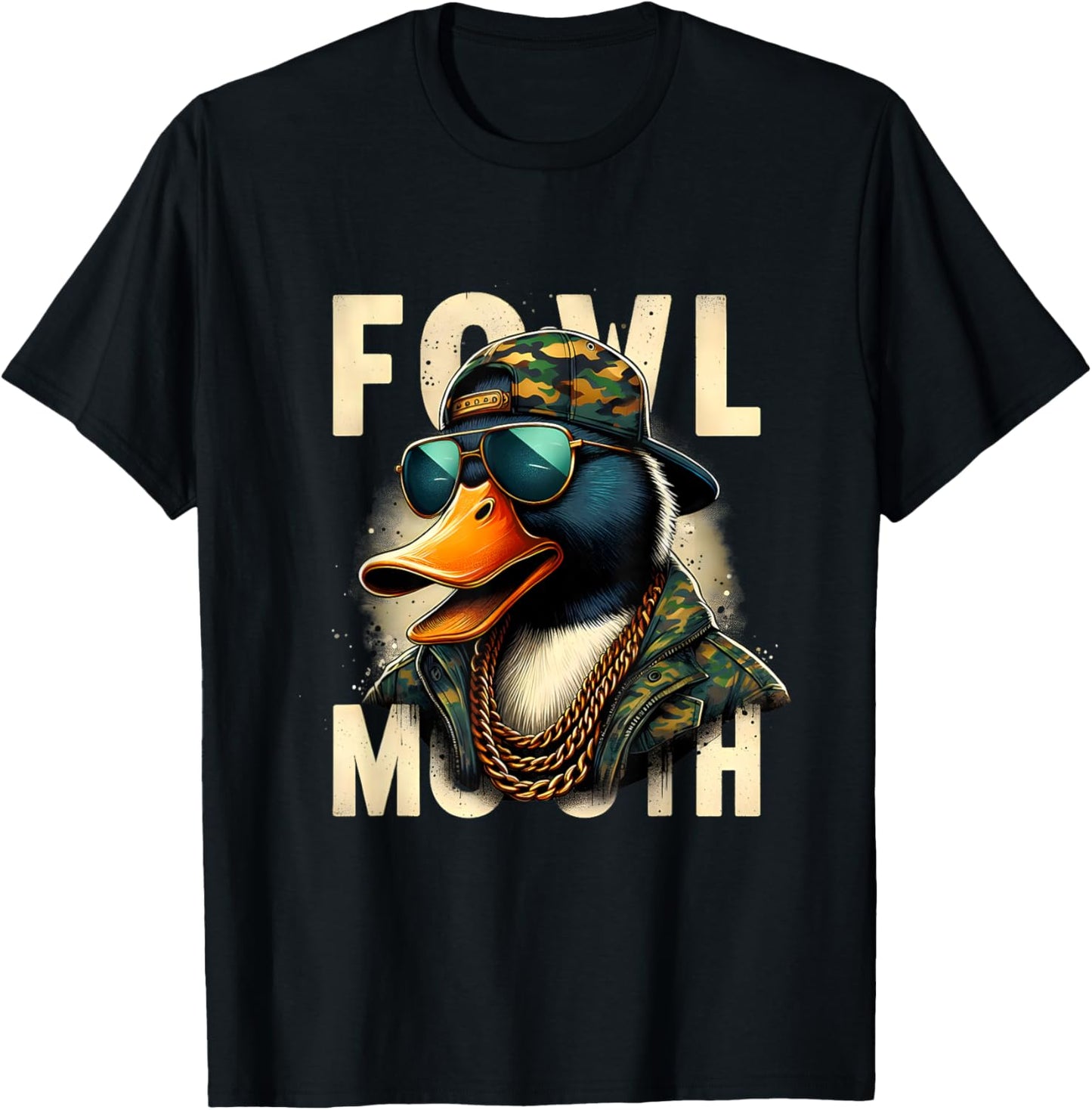 Hunter Fowl Mouth Duck Hunting Goose Hunt Funny Duck T-Shirt - T-Shirt | Black