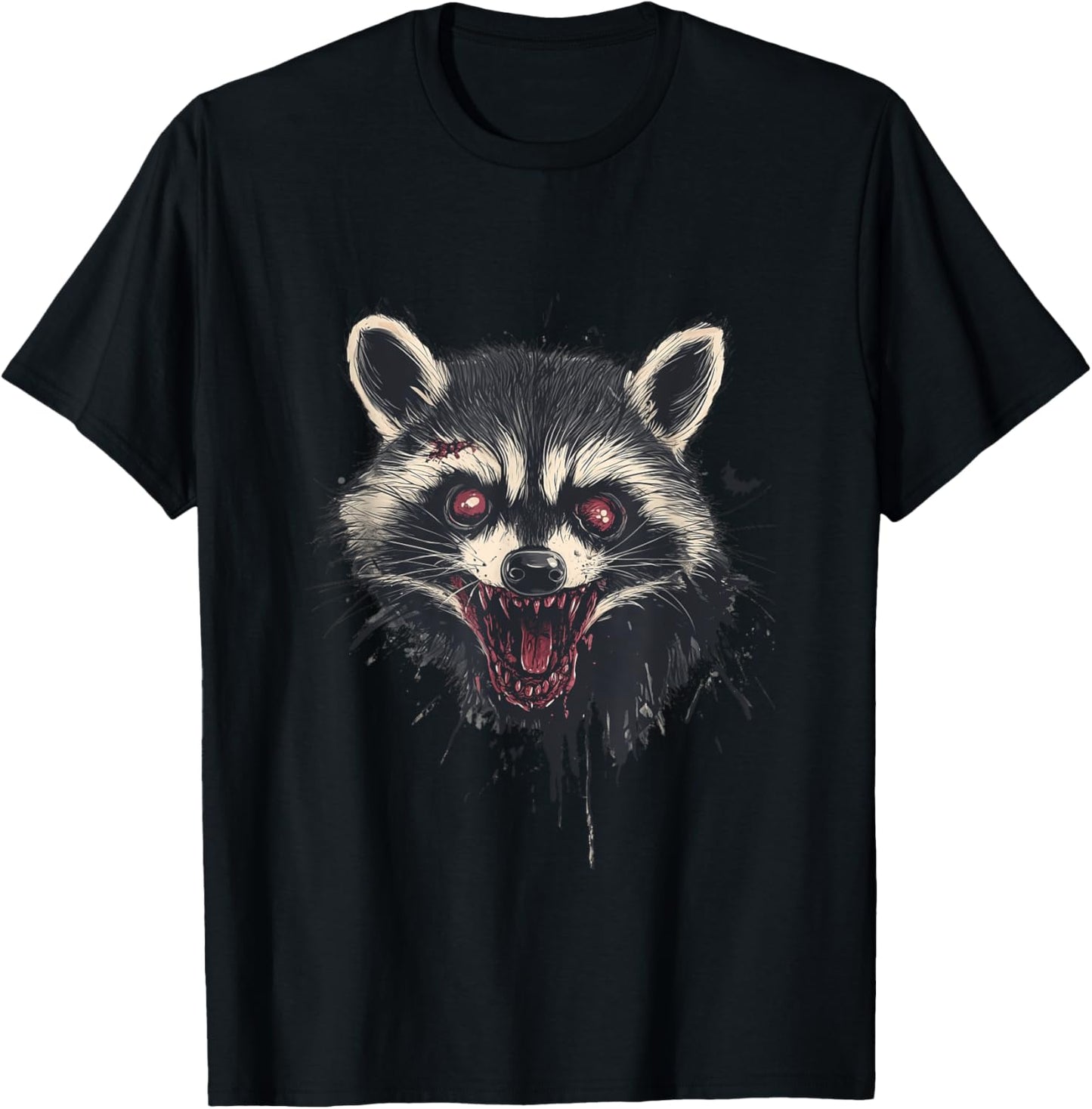 Pretend I'm a Raccoon Zombie Halloween 2024 Costume Scary T-Shirt - T-Shirt | Black