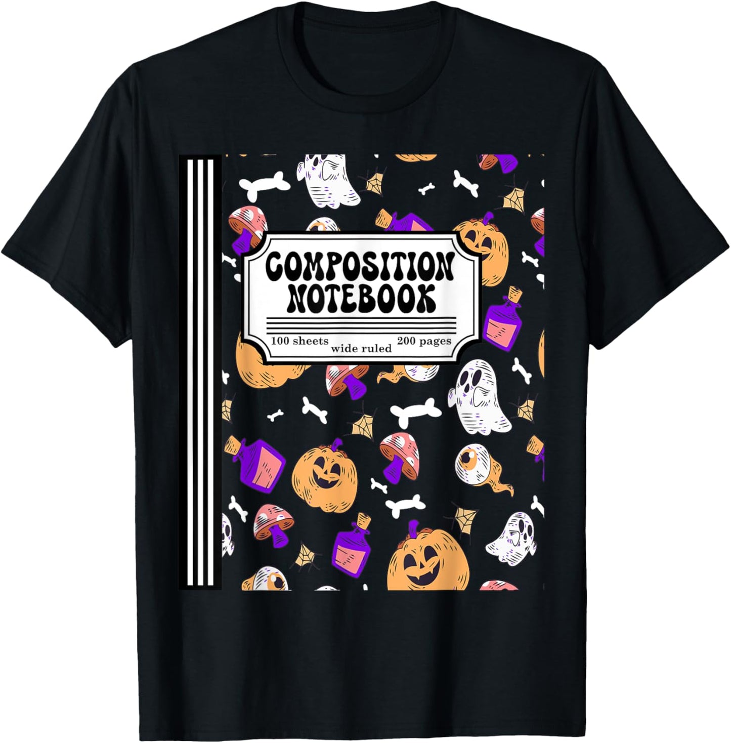 Composition Notebook Matching Halloween Costume For Teachers T-Shirt - T-Shirt | Black