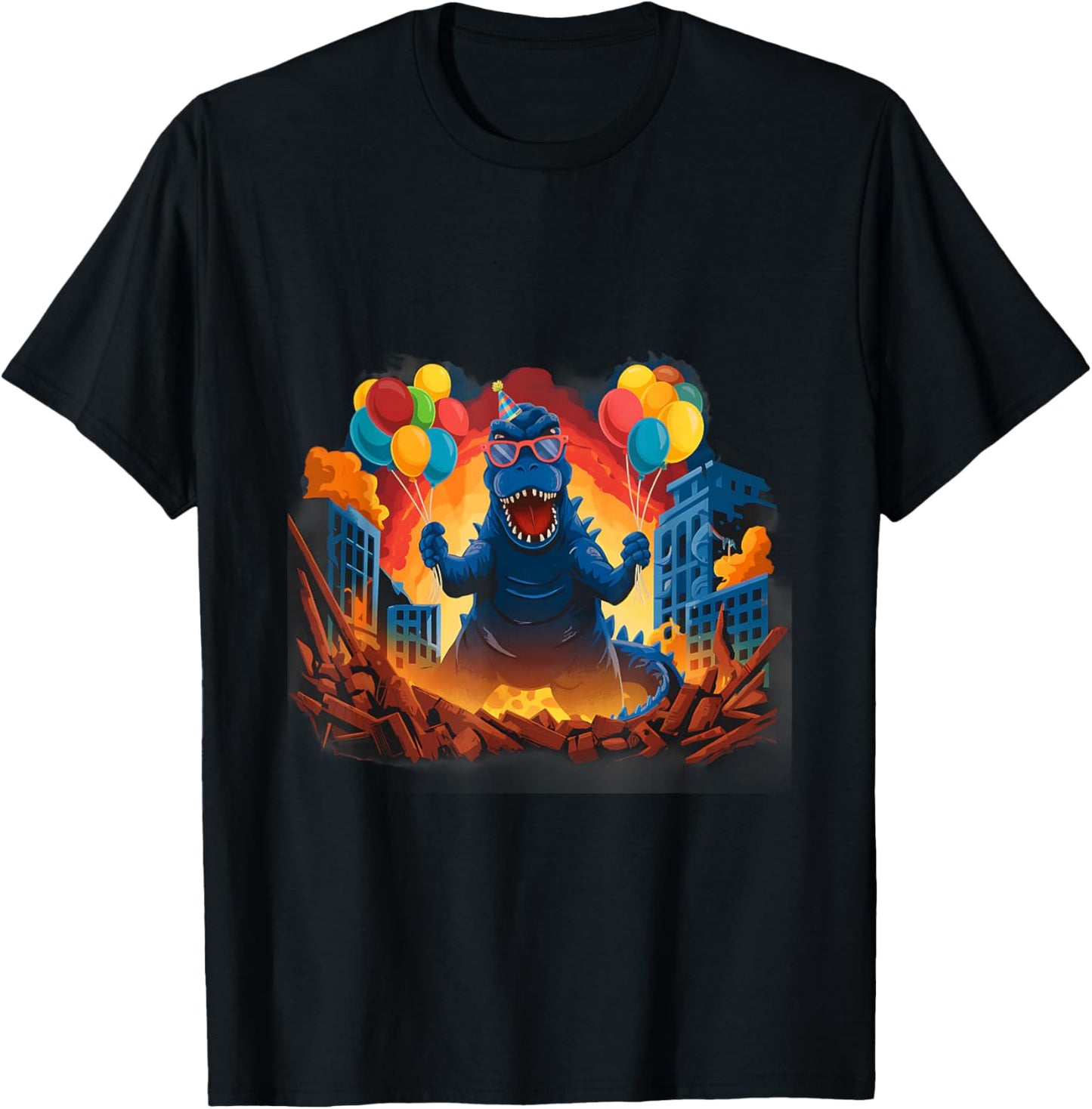 Kaiju Birthday Party Japan Monster Movie Bday Japanese T-Shirt - T-Shirt | Black