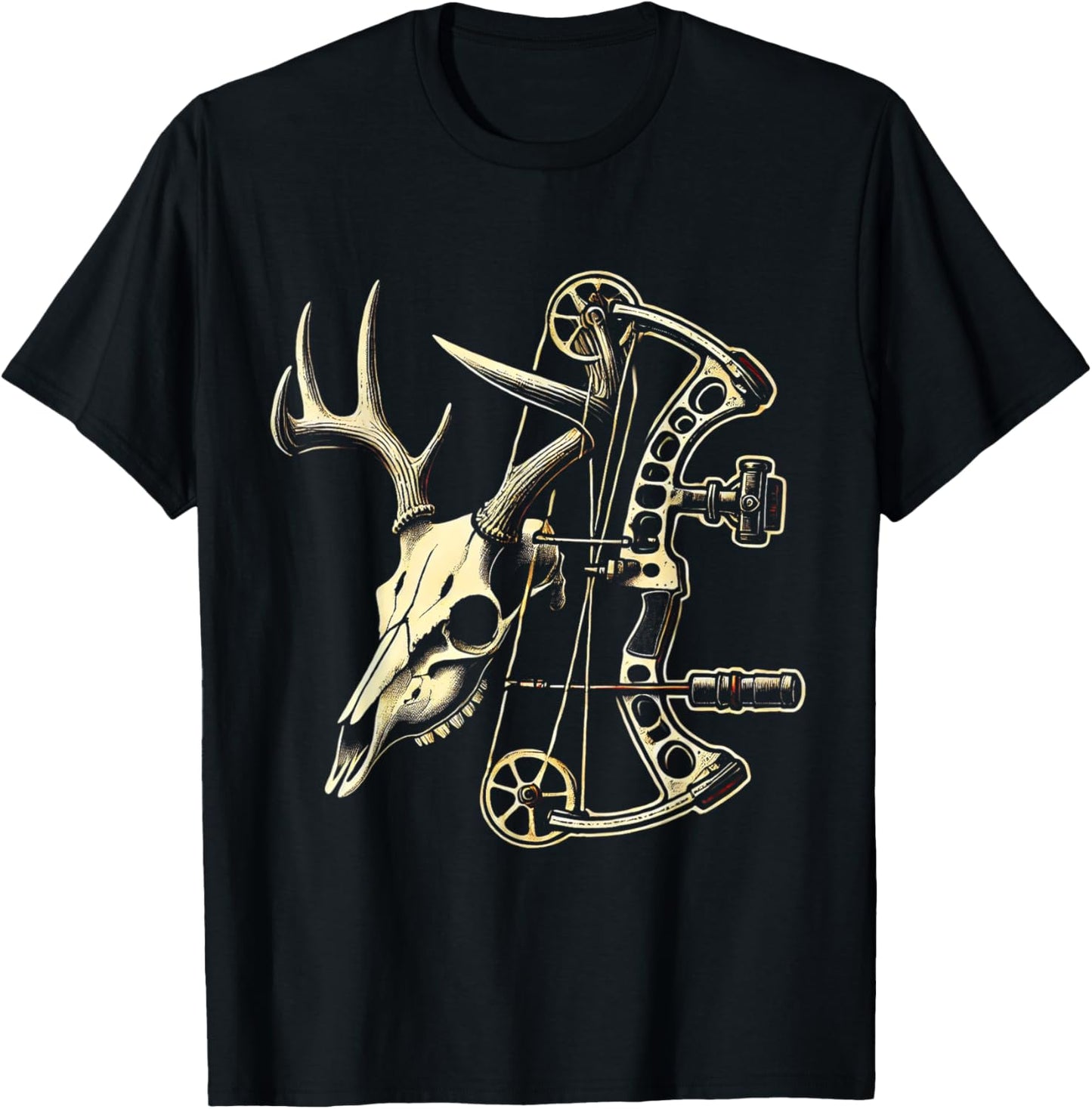 Archery Bow Hunter Deer Mule Elk Bow Hunting Accessories T-Shirt - T-Shirt | Black